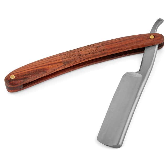 Mahogany Wood Carved Straight Razor | In stock! | Titan