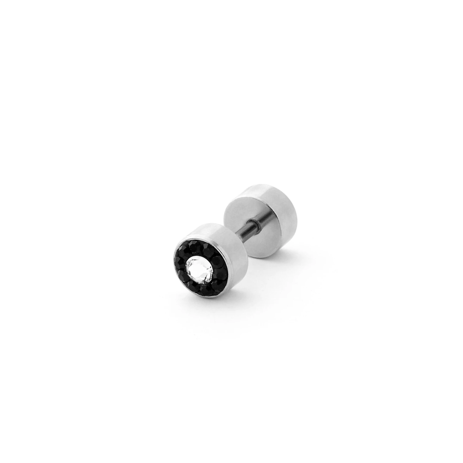 Orecchino a bottone argentato zirconia Orecchino a bottone argentato zirconia