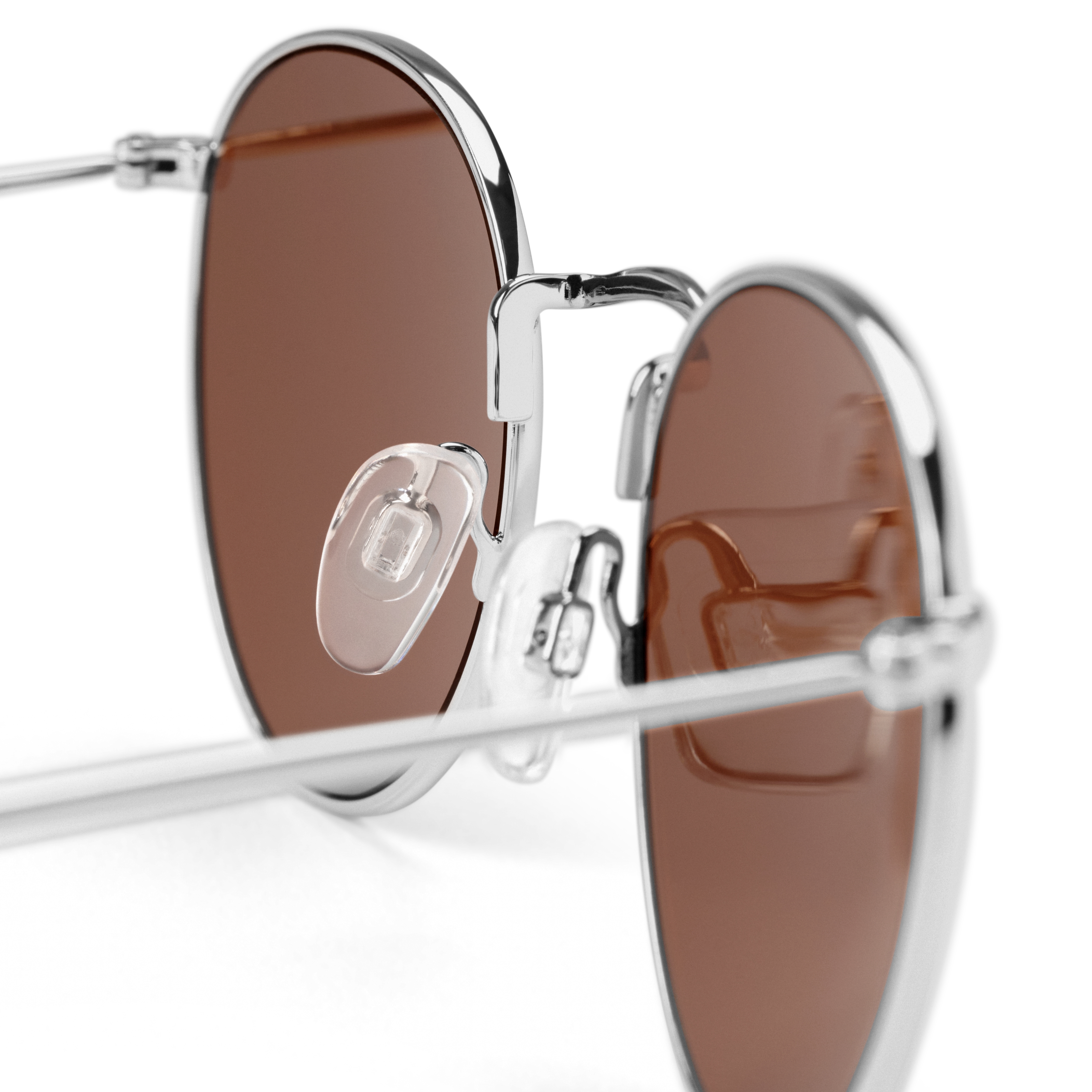 Okrągłe srebrzyste okulary przeciwsłoneczne Lennonki - 5