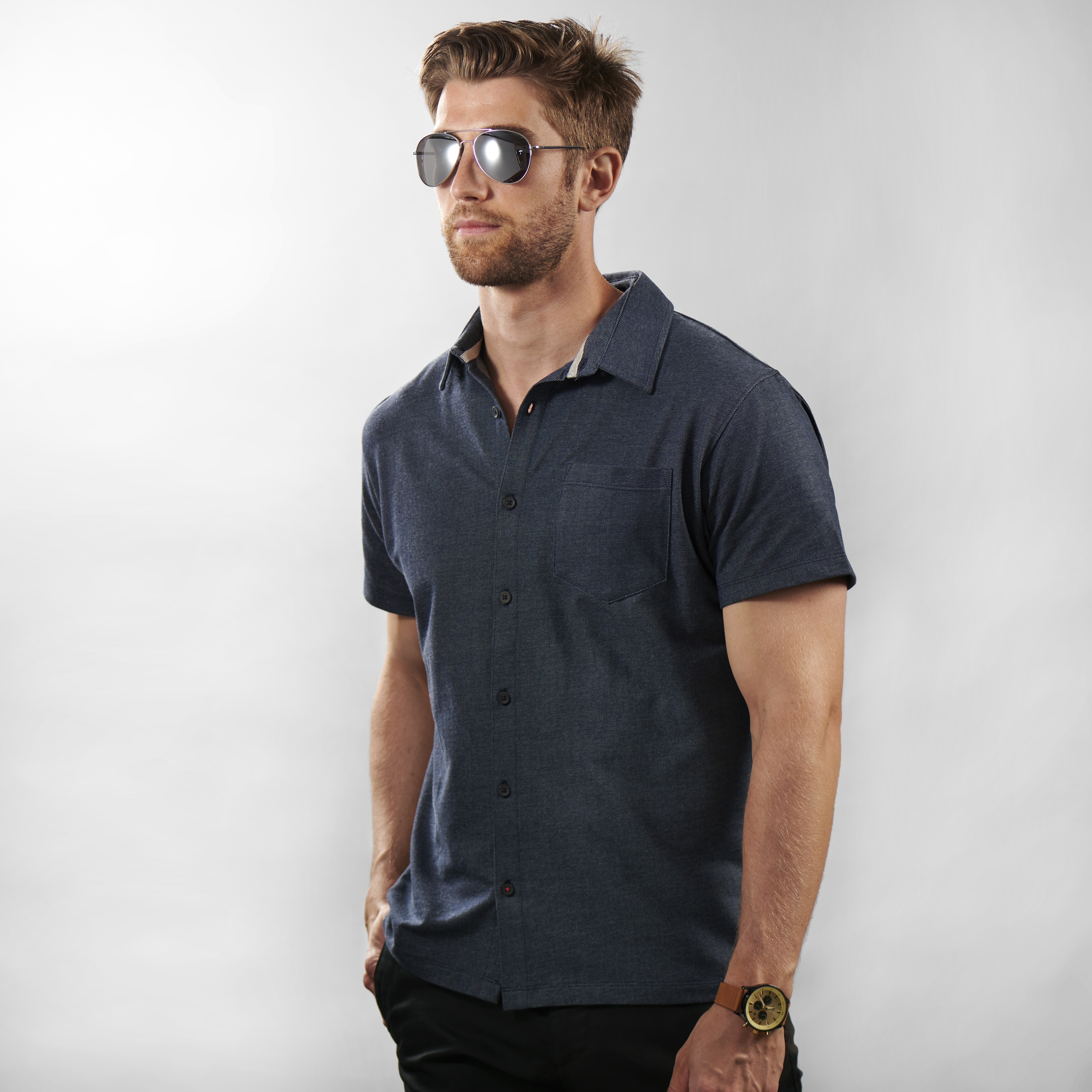 Occhiali da sole Aviator argento con lenti a specchio - 5