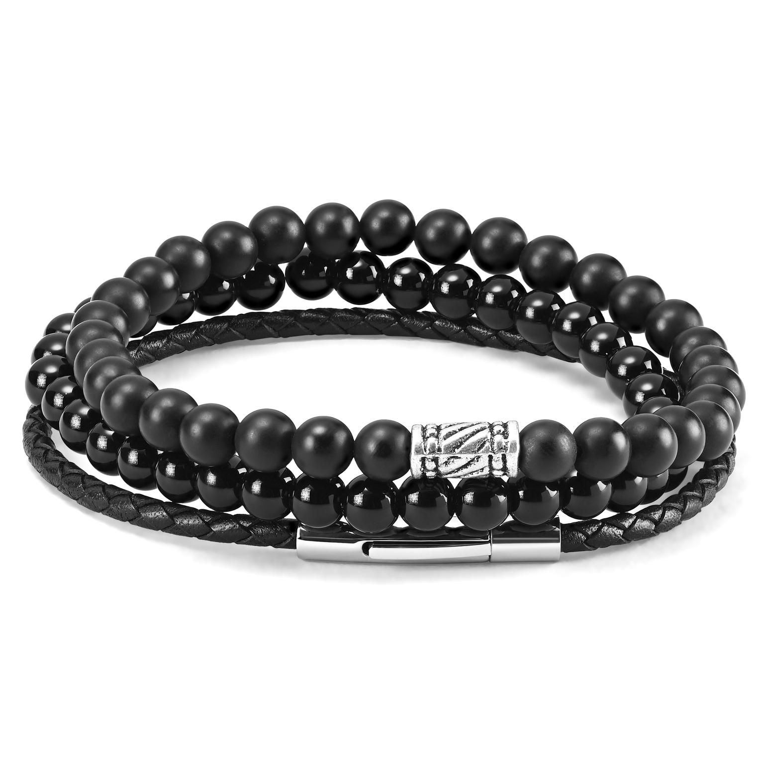 Pulsera con piedras negras mate Madura Pulsera con piedras negras mate Madura