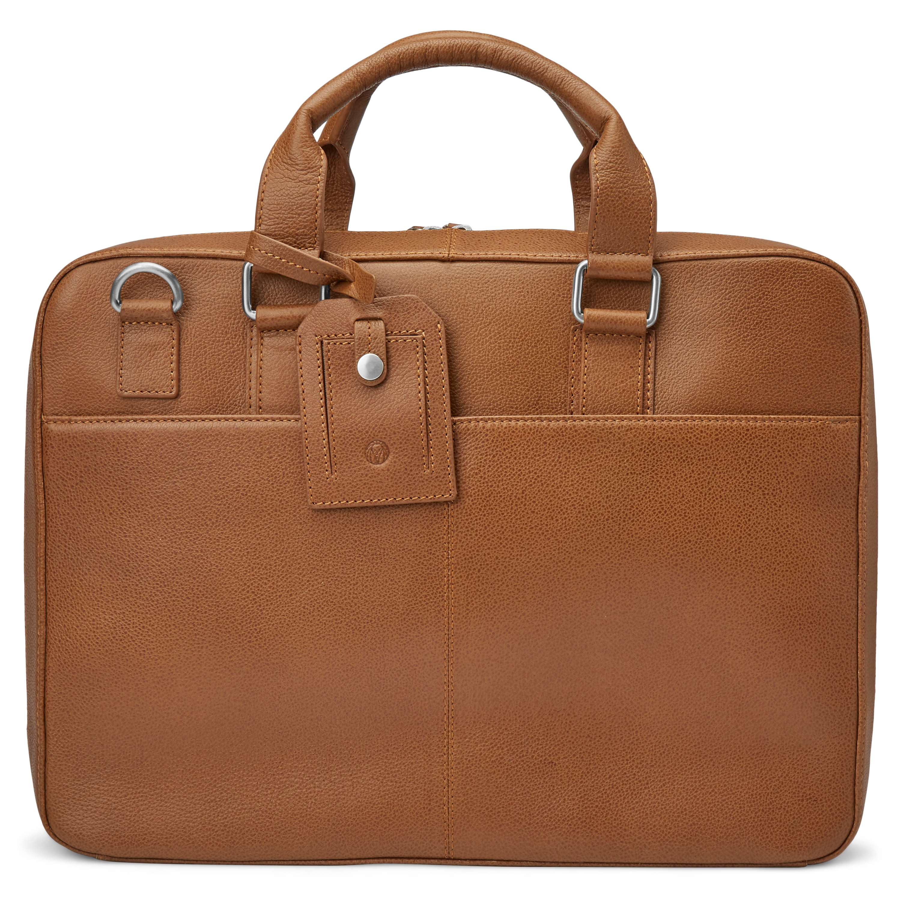 Scott Tan Leather Laptop Briefcase - 3