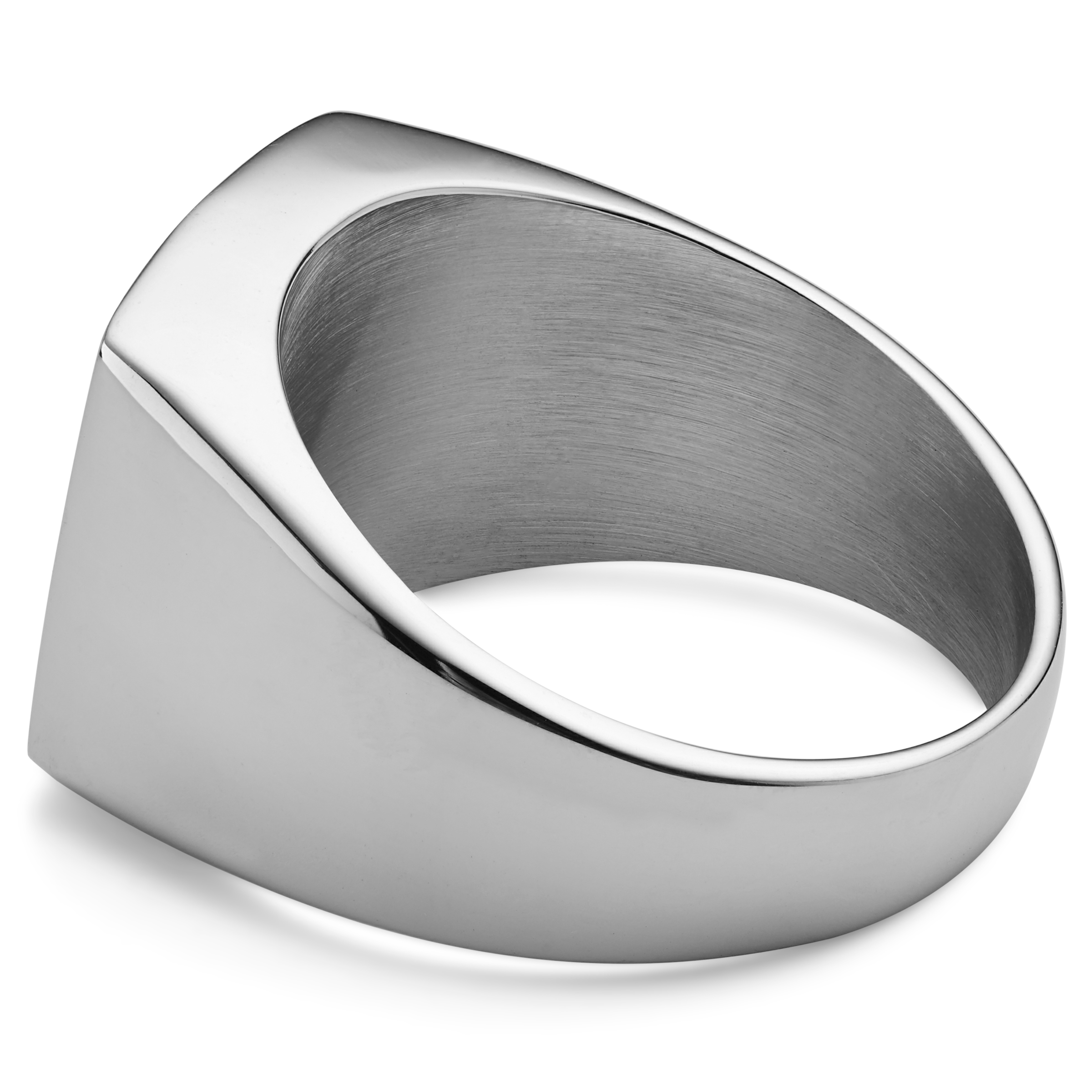 Gravel | Silver-Tone Stainless Steel Signet Ring | In stock