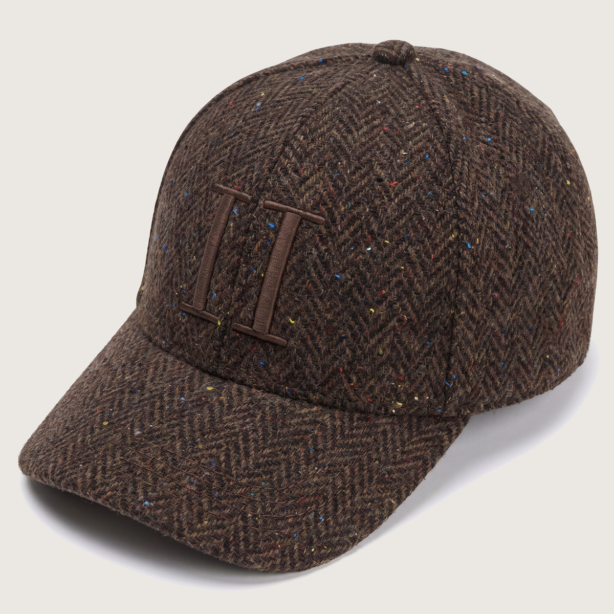 Les Deux | Molé Brown Core Herringbone Baseball Cap | In stock