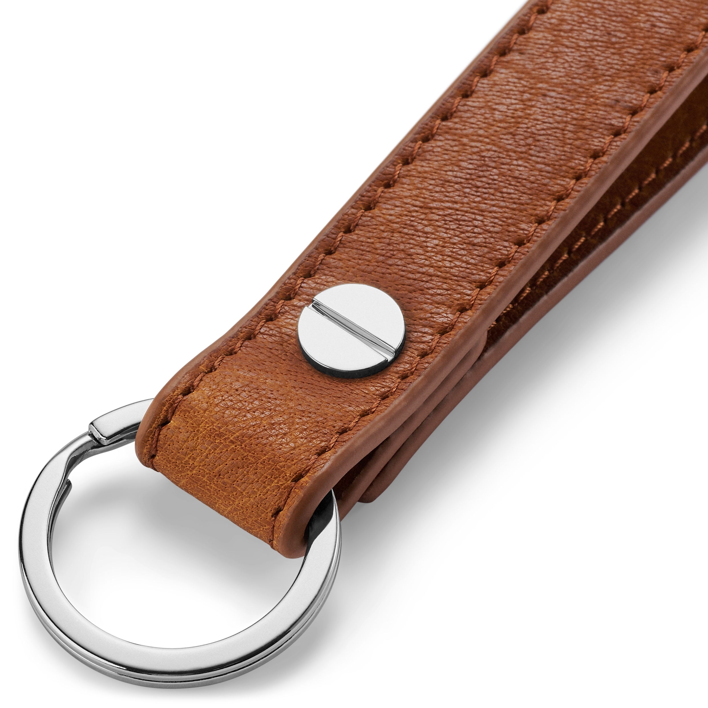 Nyckelring med Ljusbrun Rem i Buffelläder - 3