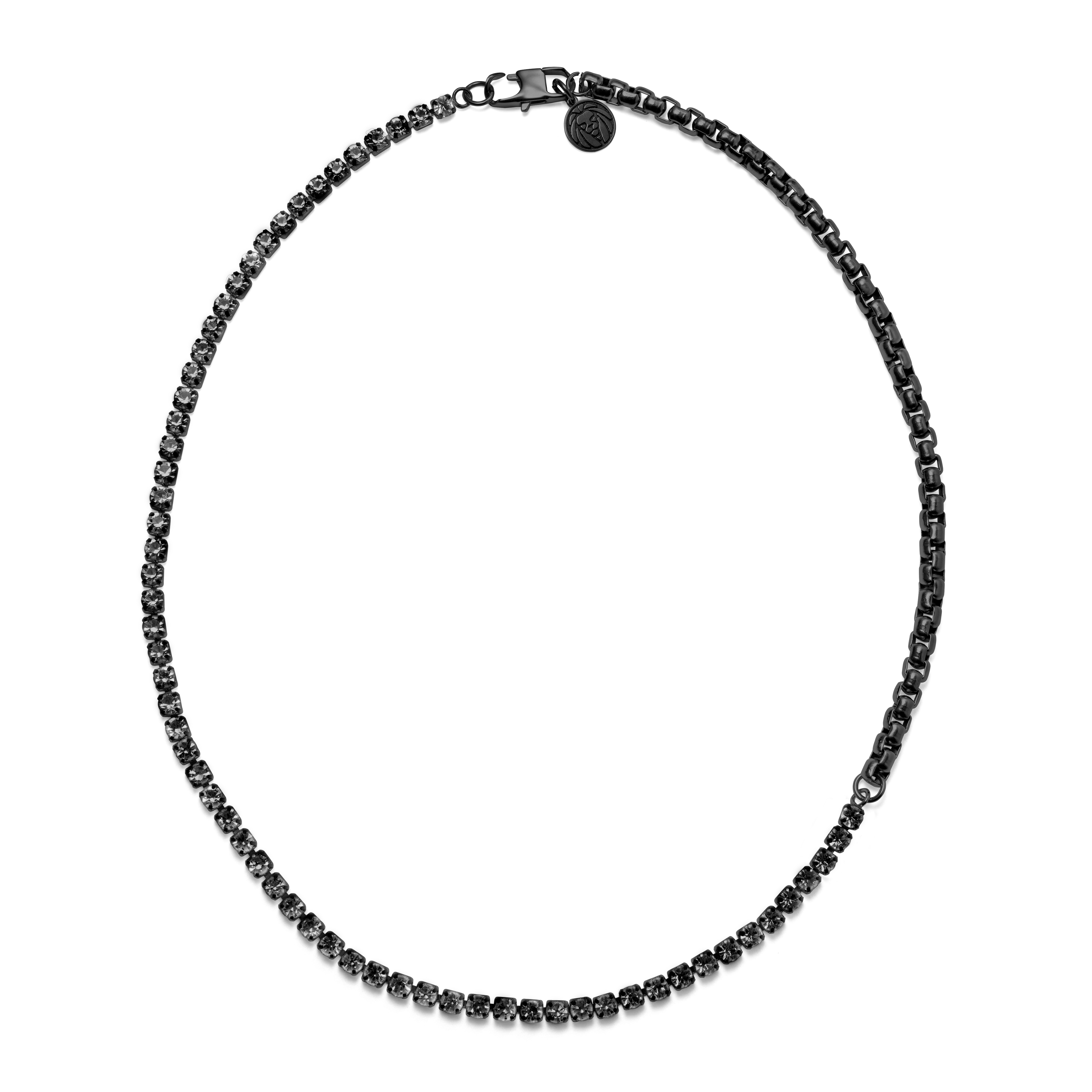 Collar de cadena veneciana con diamantes de cristal gris Amager Colt  - 2