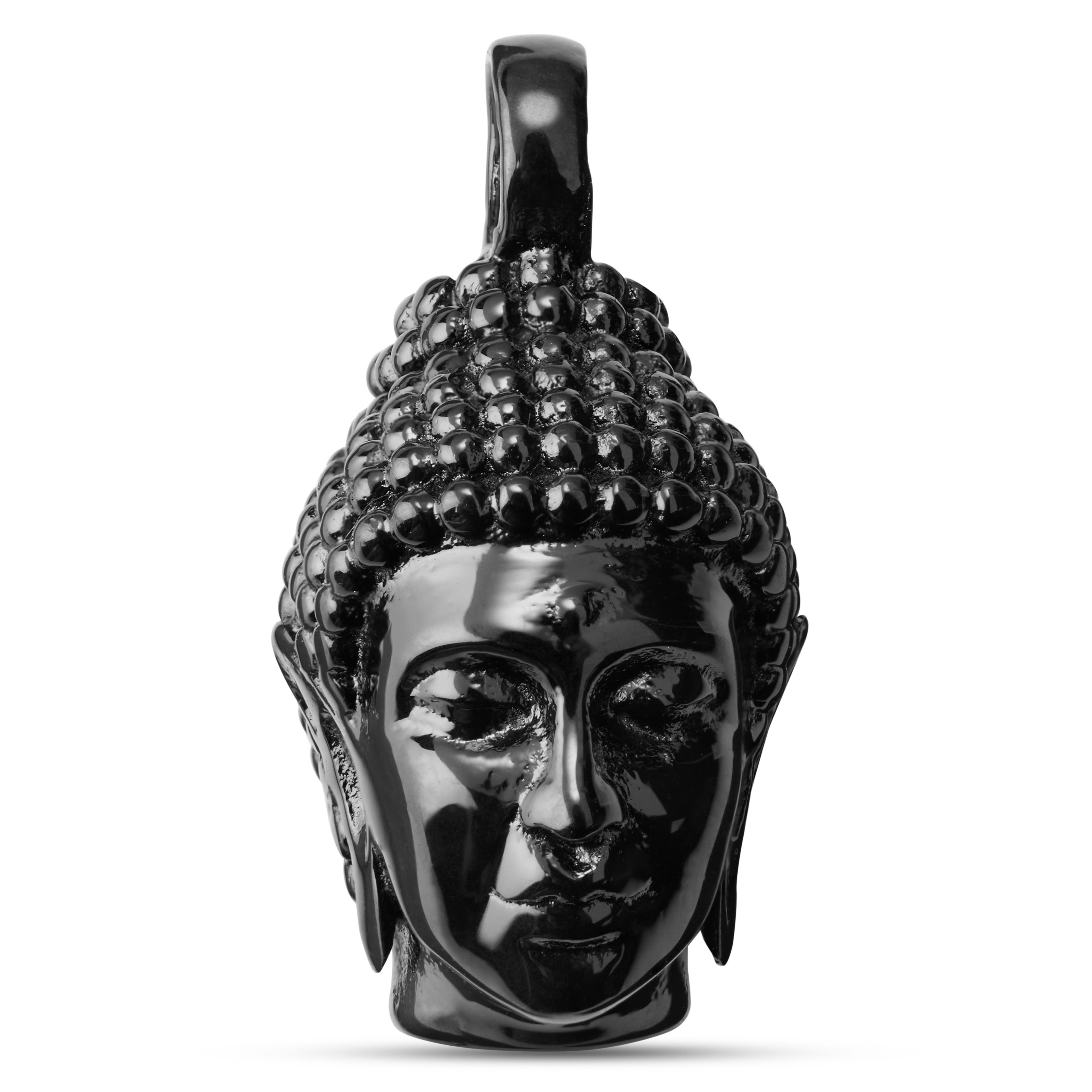 Pendente Buddha in acciaio inossidabile nero