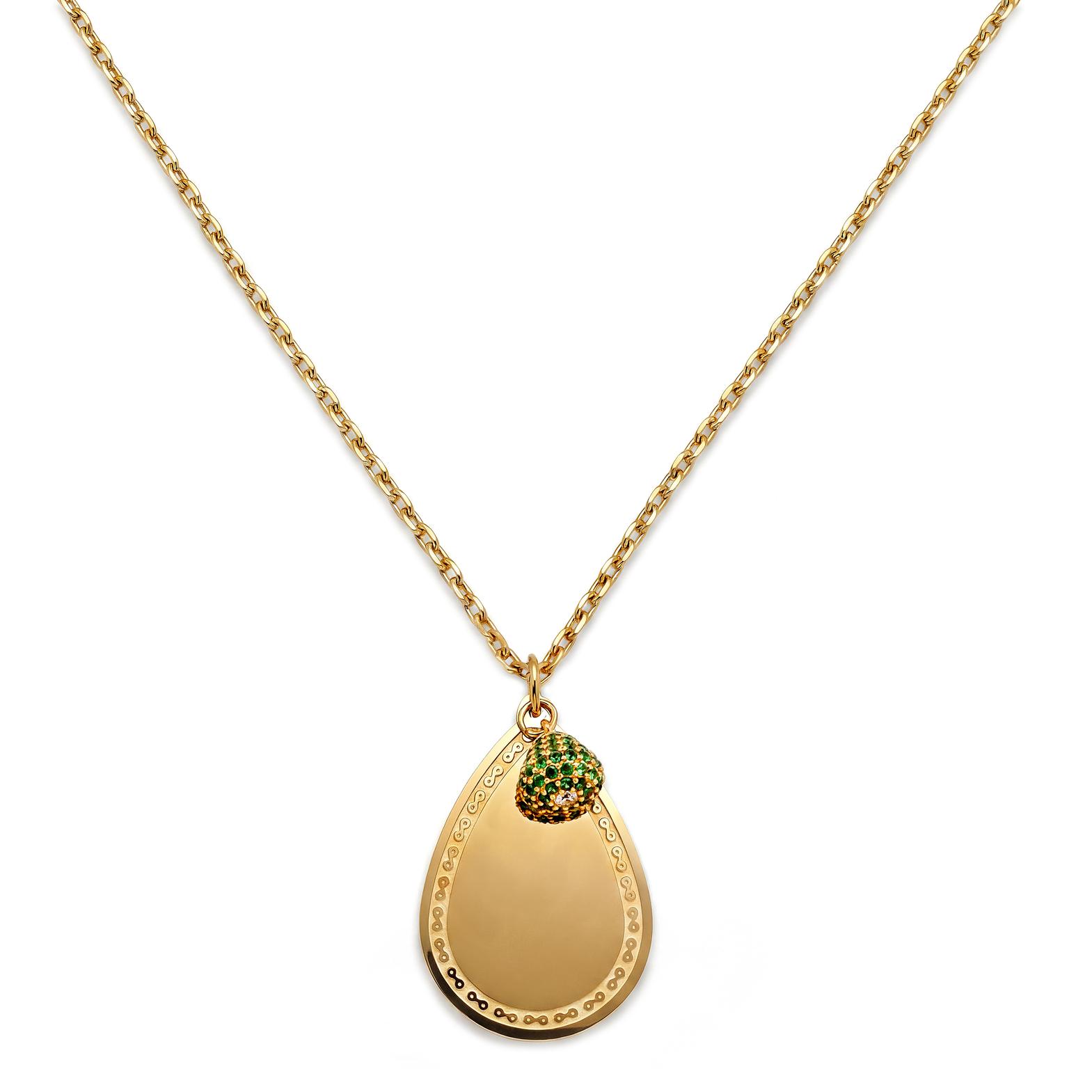 Mediterranean | 14K Forgyldt Smaragdgrøn Zirkonia Pavé & Dråbe Halskæde Mediterranean | 14K Forgyldt Smaragdgrøn Zirkonia Pavé & Dråbe Halskæde