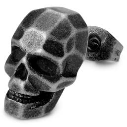 Boucle d'oreille Jax - crâne en acier gris foncé 