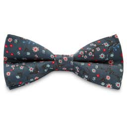 Boho | Deep Blue Floral Silk Pre-Tied Bow Tie