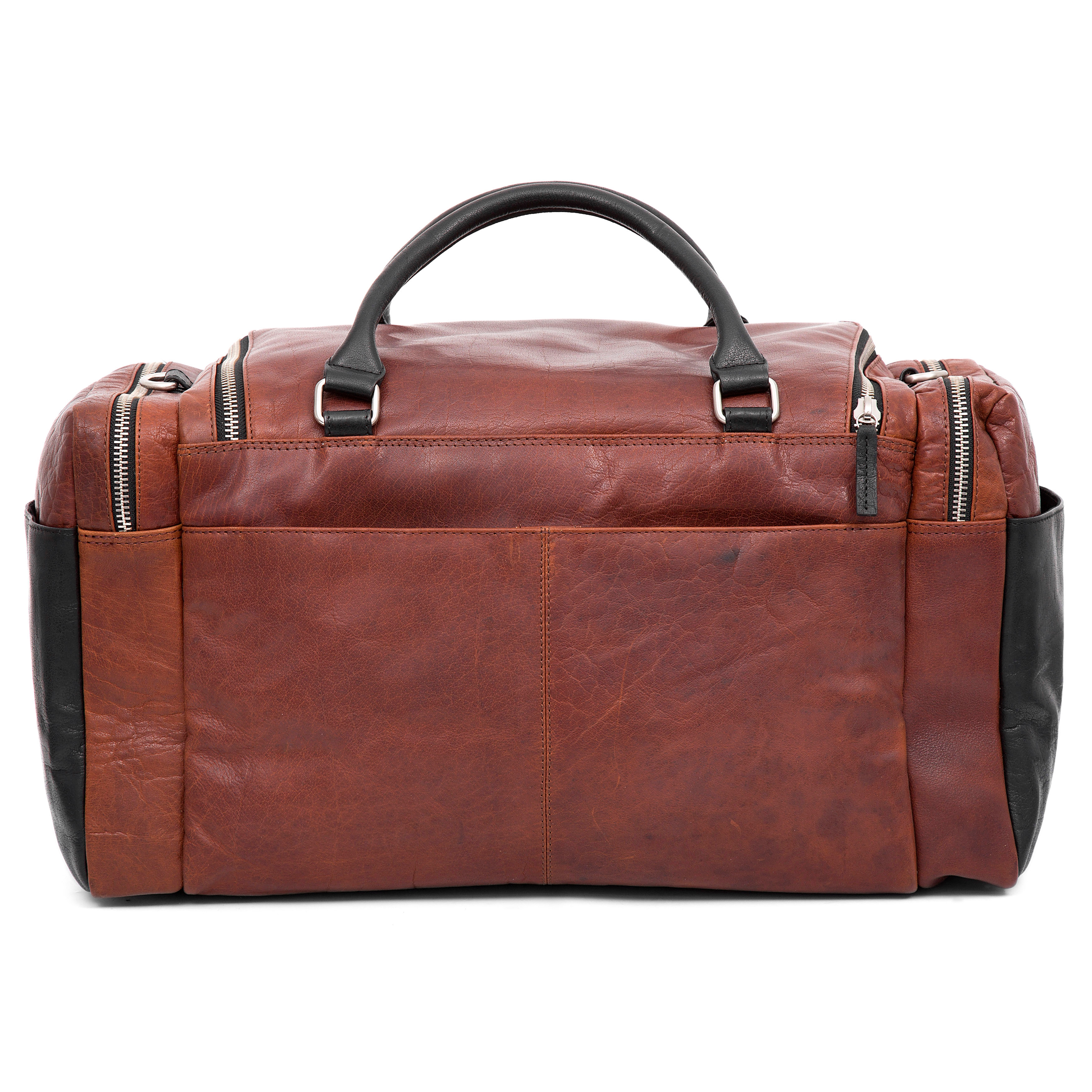 Montreal Tan & Black Leather Travel Bag - 3