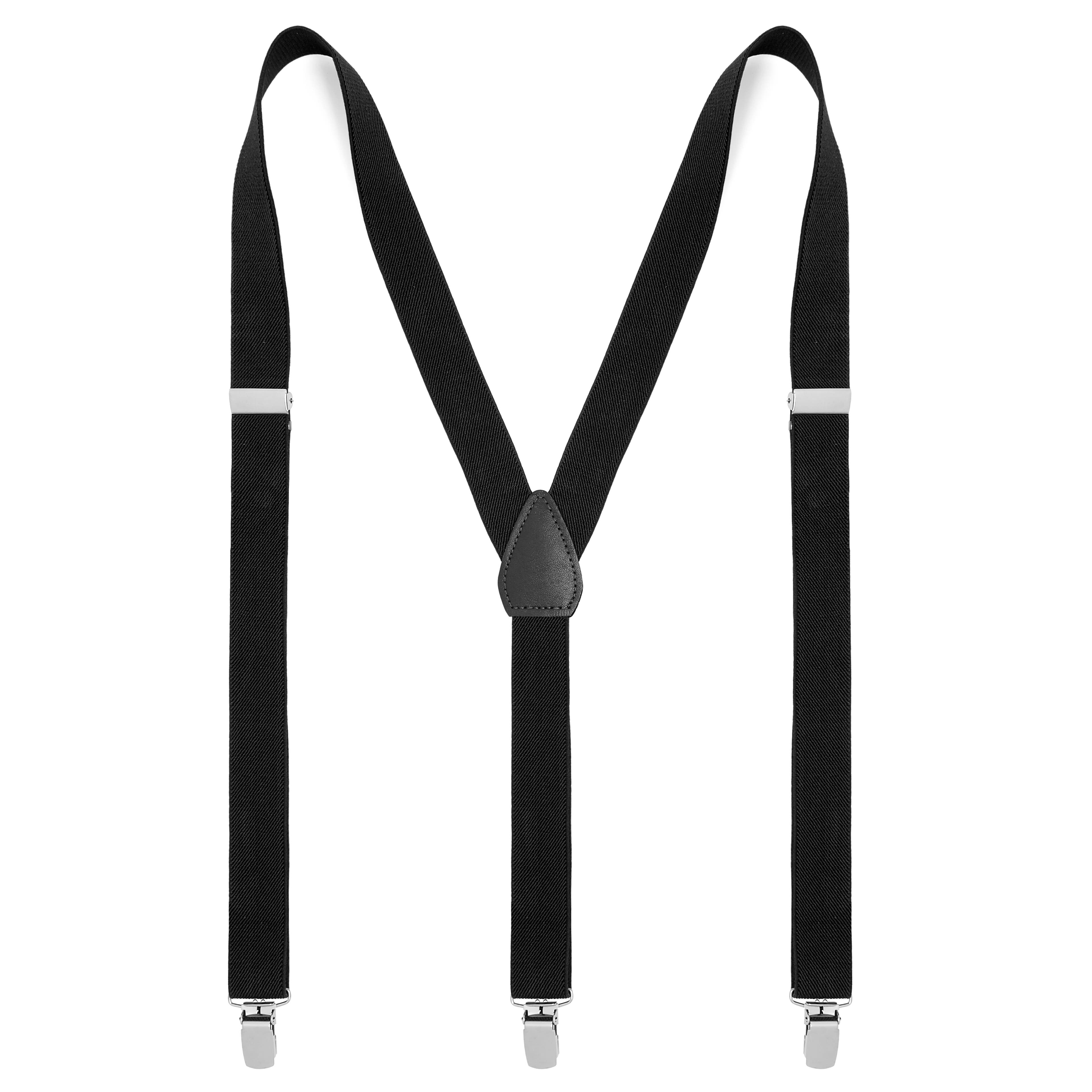 Black Slim Clip-On Suspenders, In stock!