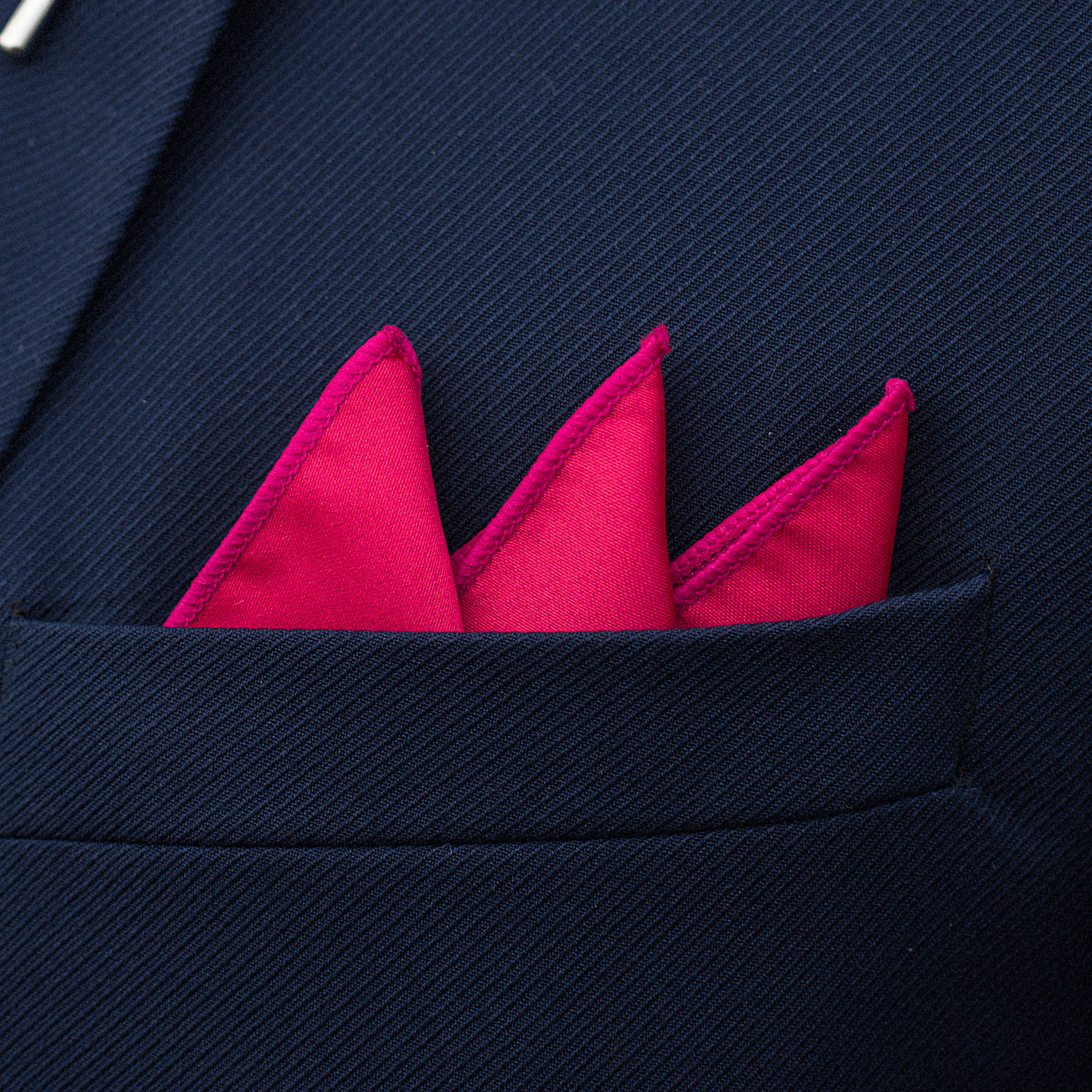 Feltűnő rózsaszín egyszerű díszzsebkendő - 3