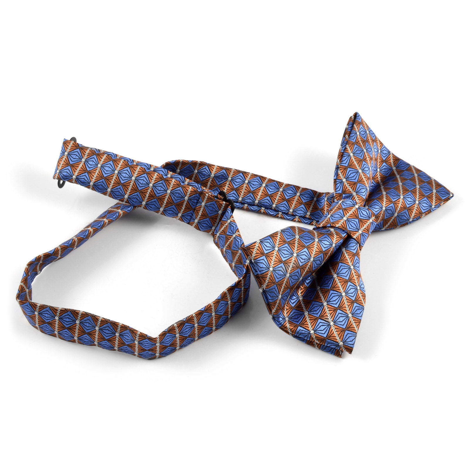 Blue &amp; Brown Pre-Tied Bow Tie - 2