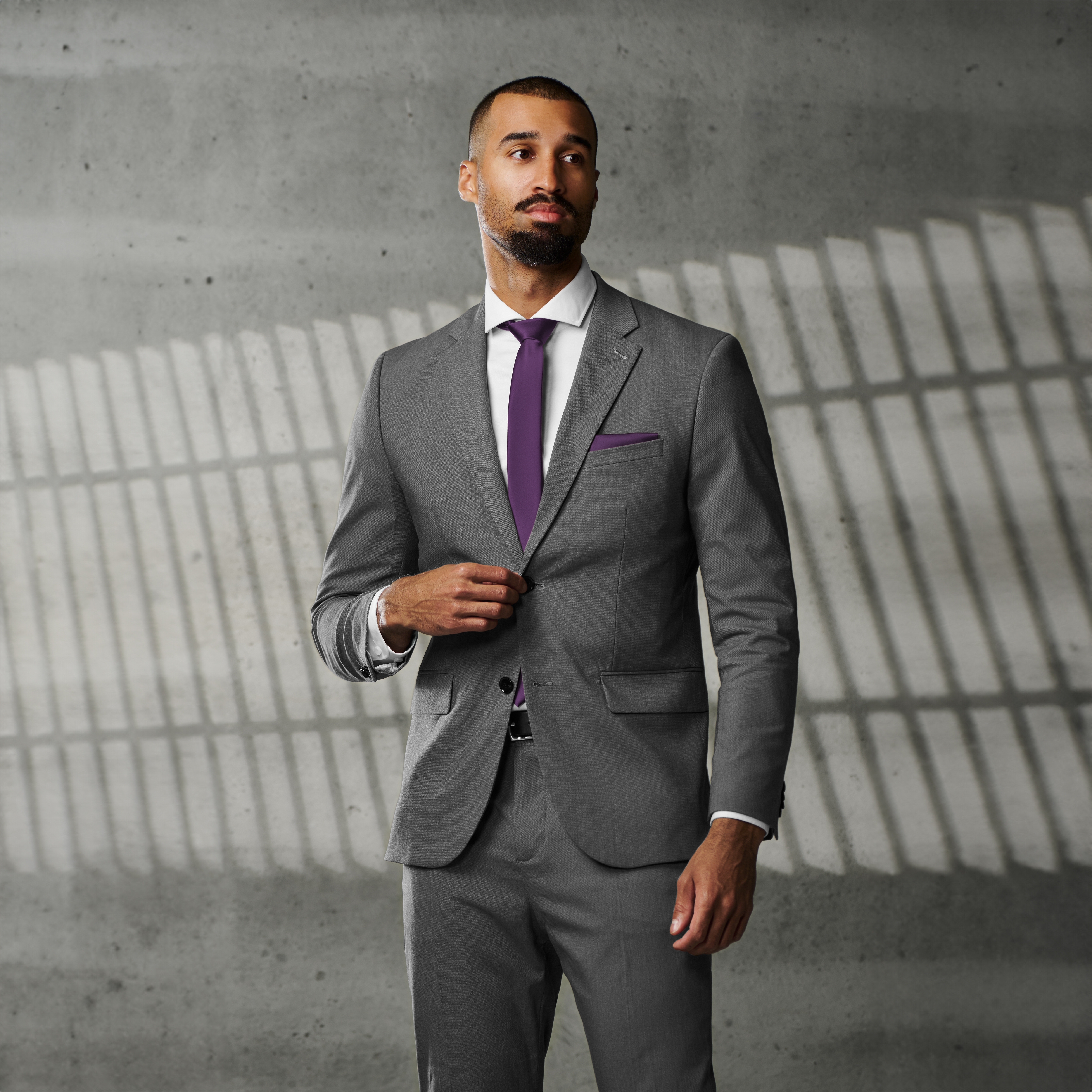 Cravată Basic violet închis 6 cm  - 3