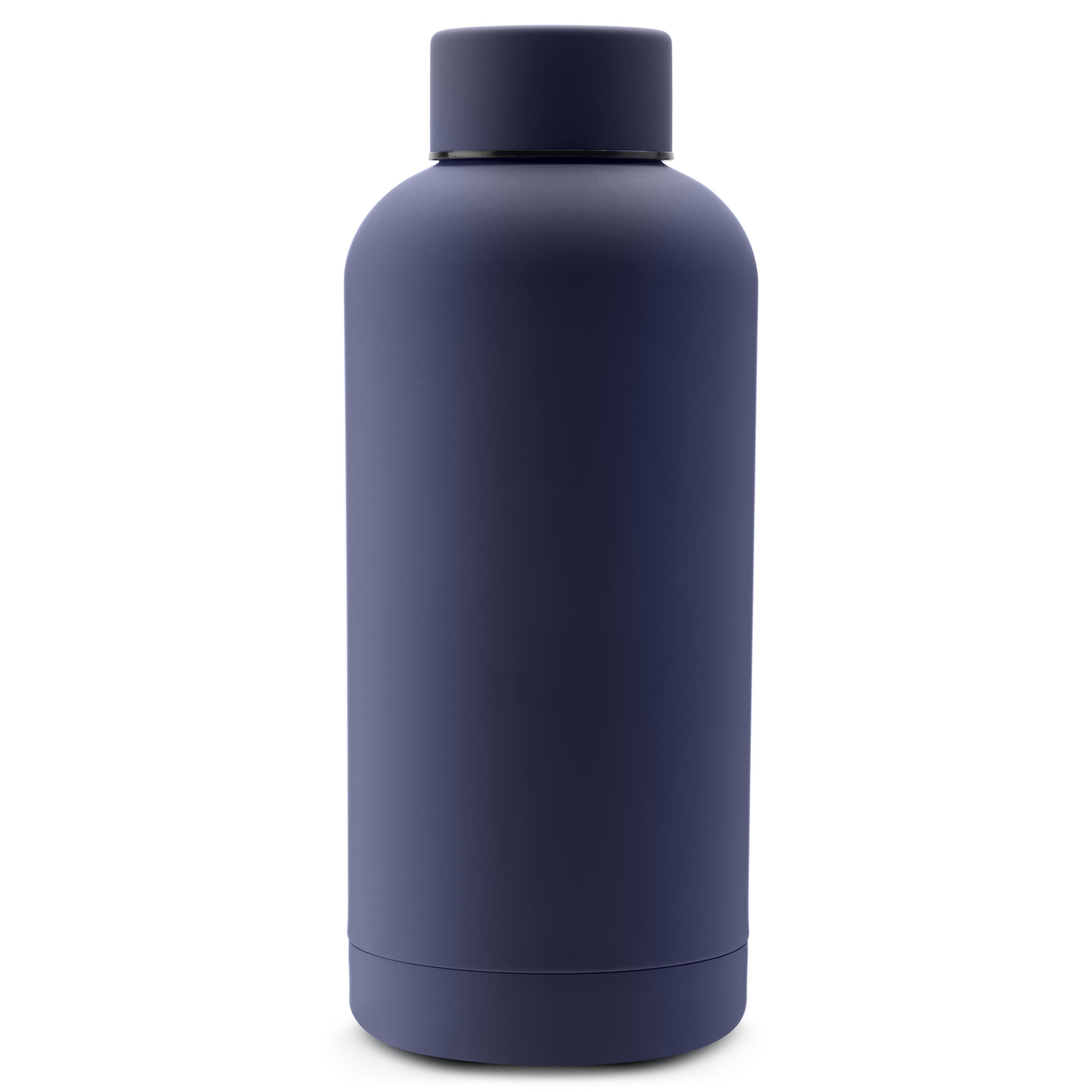 Navy Blue Aluminum Water Bottle-Forged By The Sea - 8 Tall