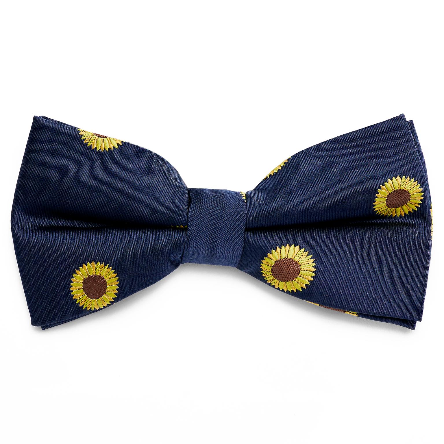Papion pre-legat bleumarin cu floarea soarelui Papion pre-legat bleumarin cu floarea soarelui