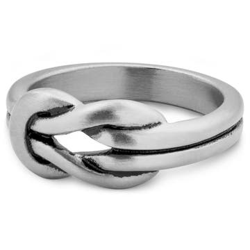 Evan | 8 mm Silver-Tone Stainless Steel Hercules Knot Ring Evan | 8 mm Silver-Tone Stainless Steel Hercules Knot Ring