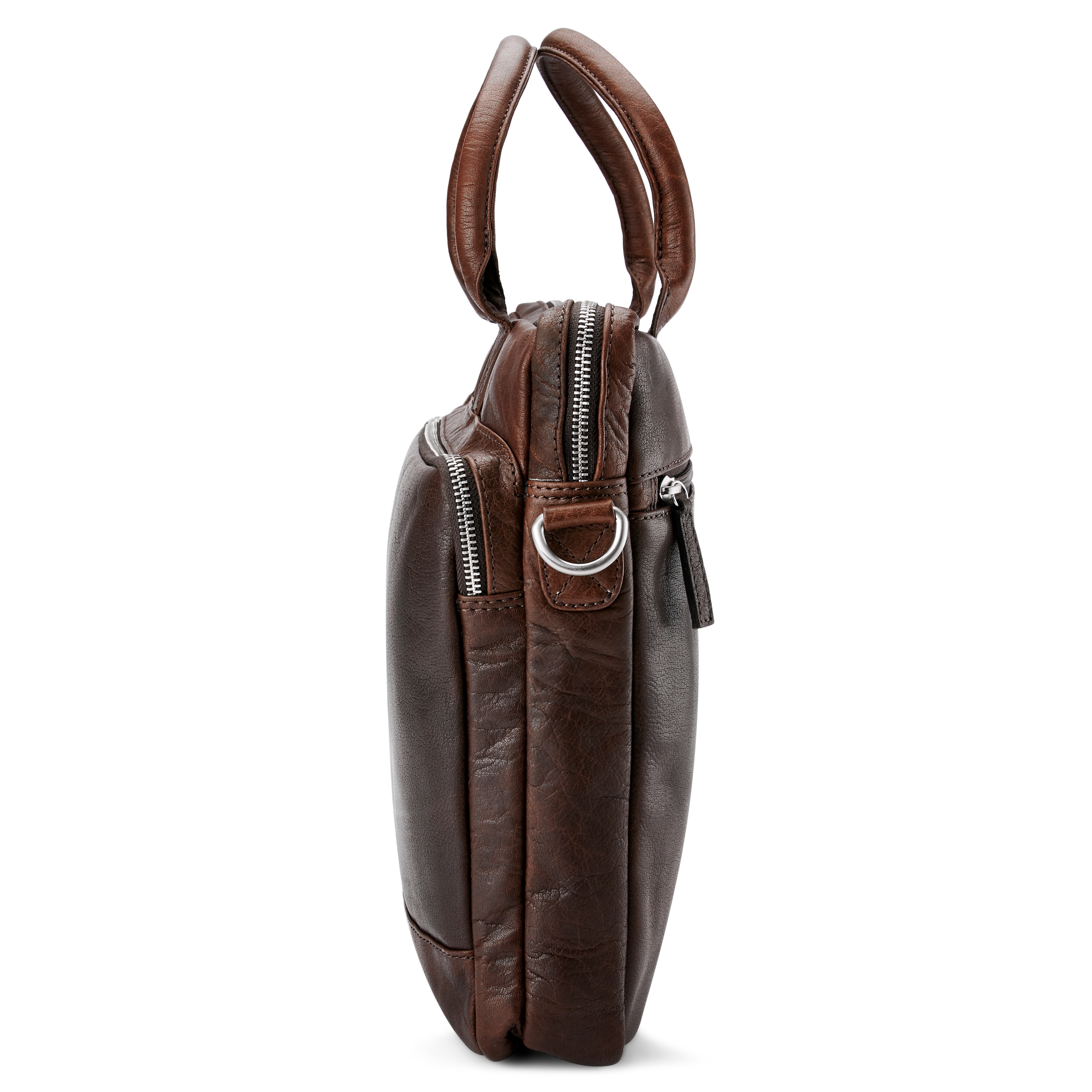 Montreal Mørkebrun Laptopveske av Skinn - 5