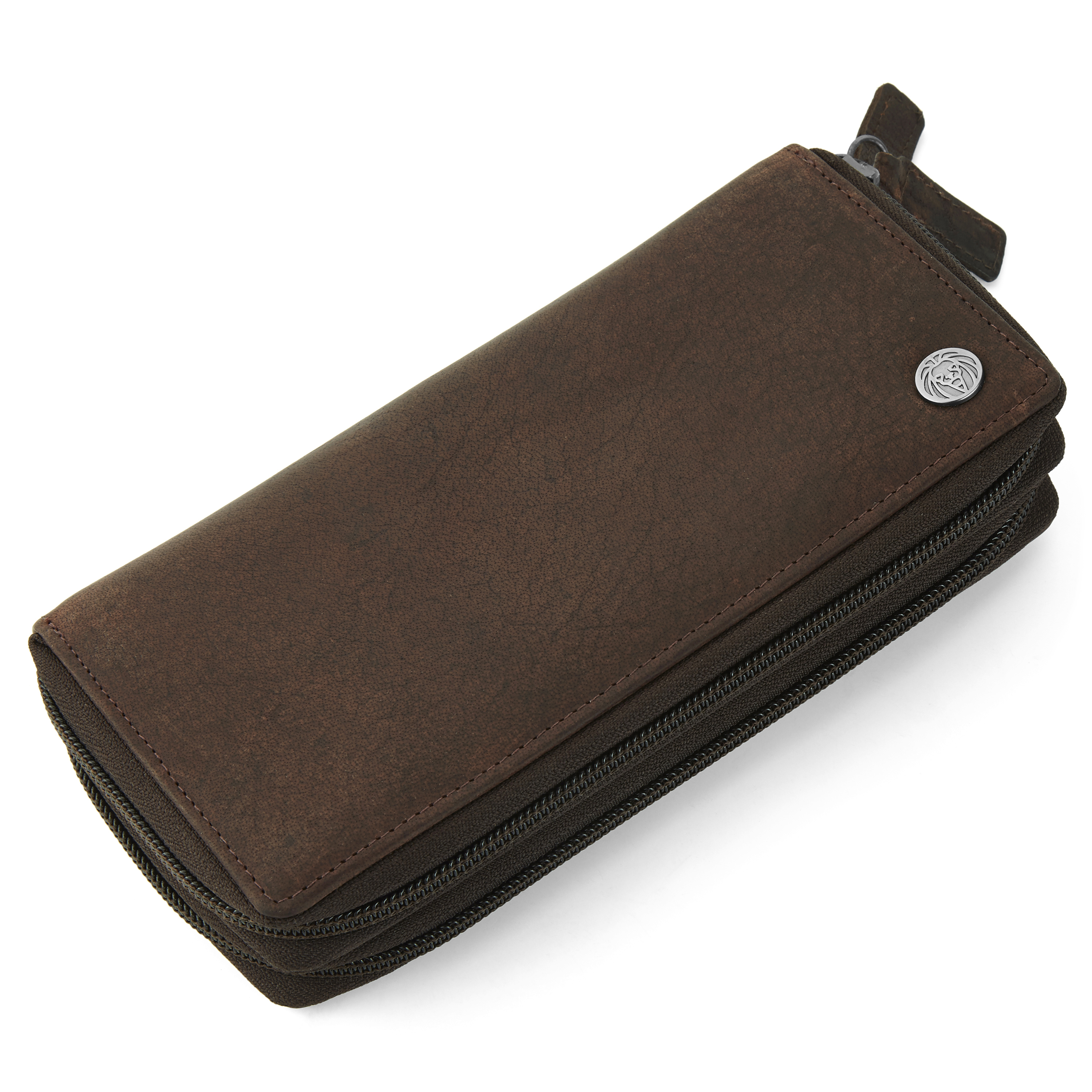Oxford Accordion Brown Leather Wallet - 5