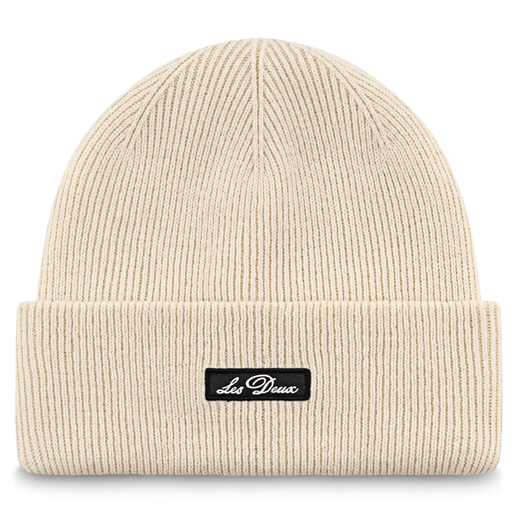 Les Deux | Ivory Wayne Logo Patch Beanie