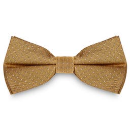 Golden Polka Dot Silk Pre-Tied Bow Tie
