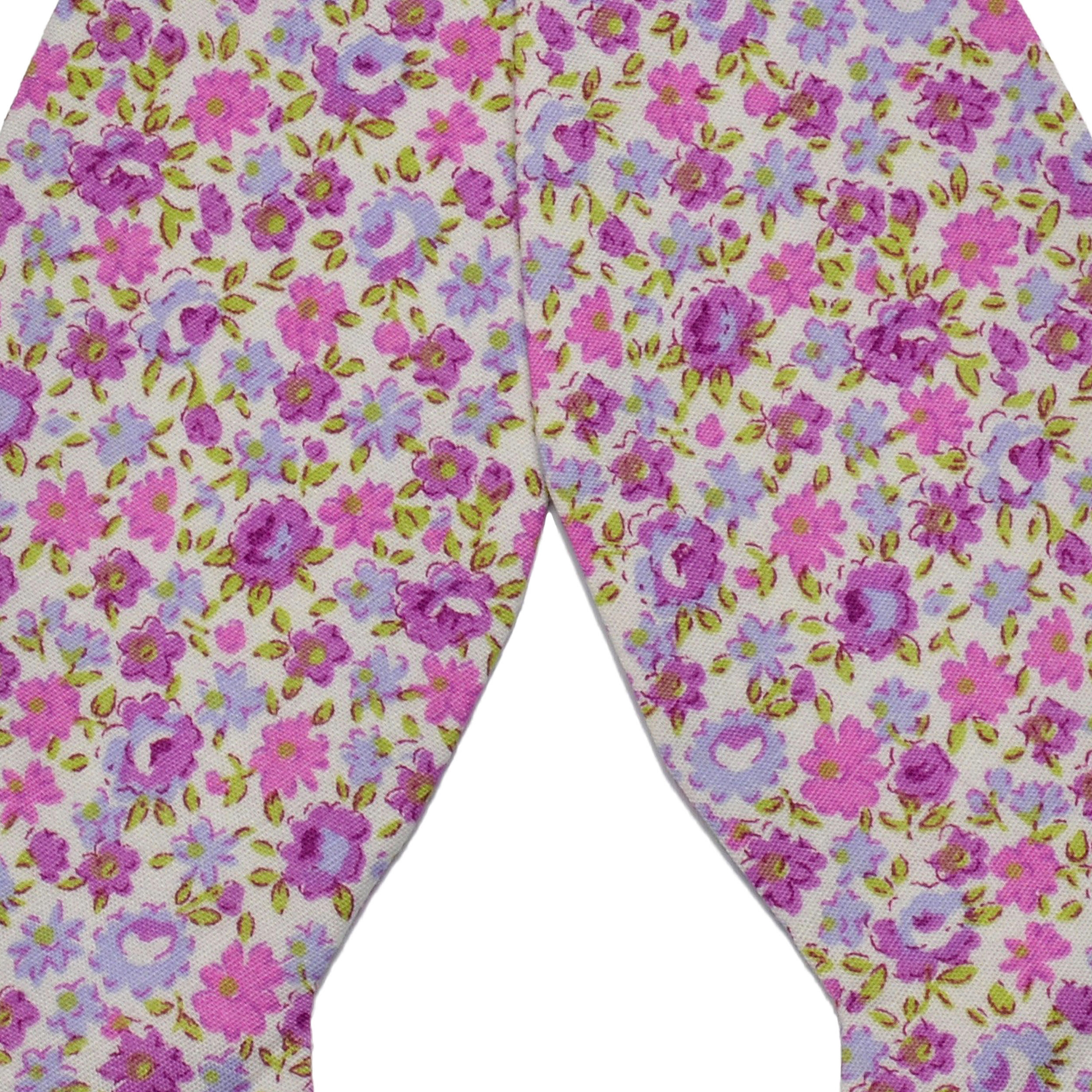 Pajarita para atar de algodón con estampado de flores en morado claro - 2