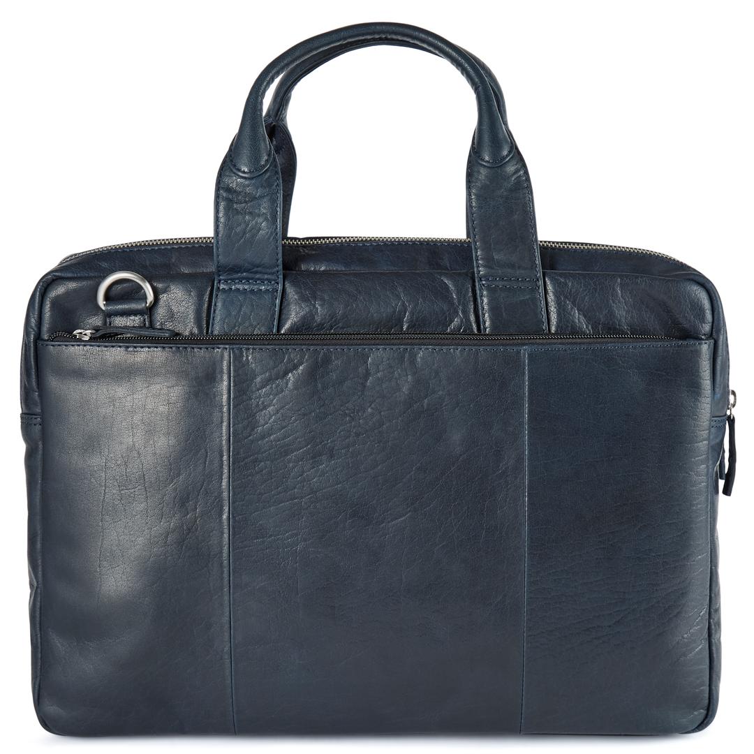 Montreal Navy Blue Leather Laptop Bag | In stock! | Lucleon