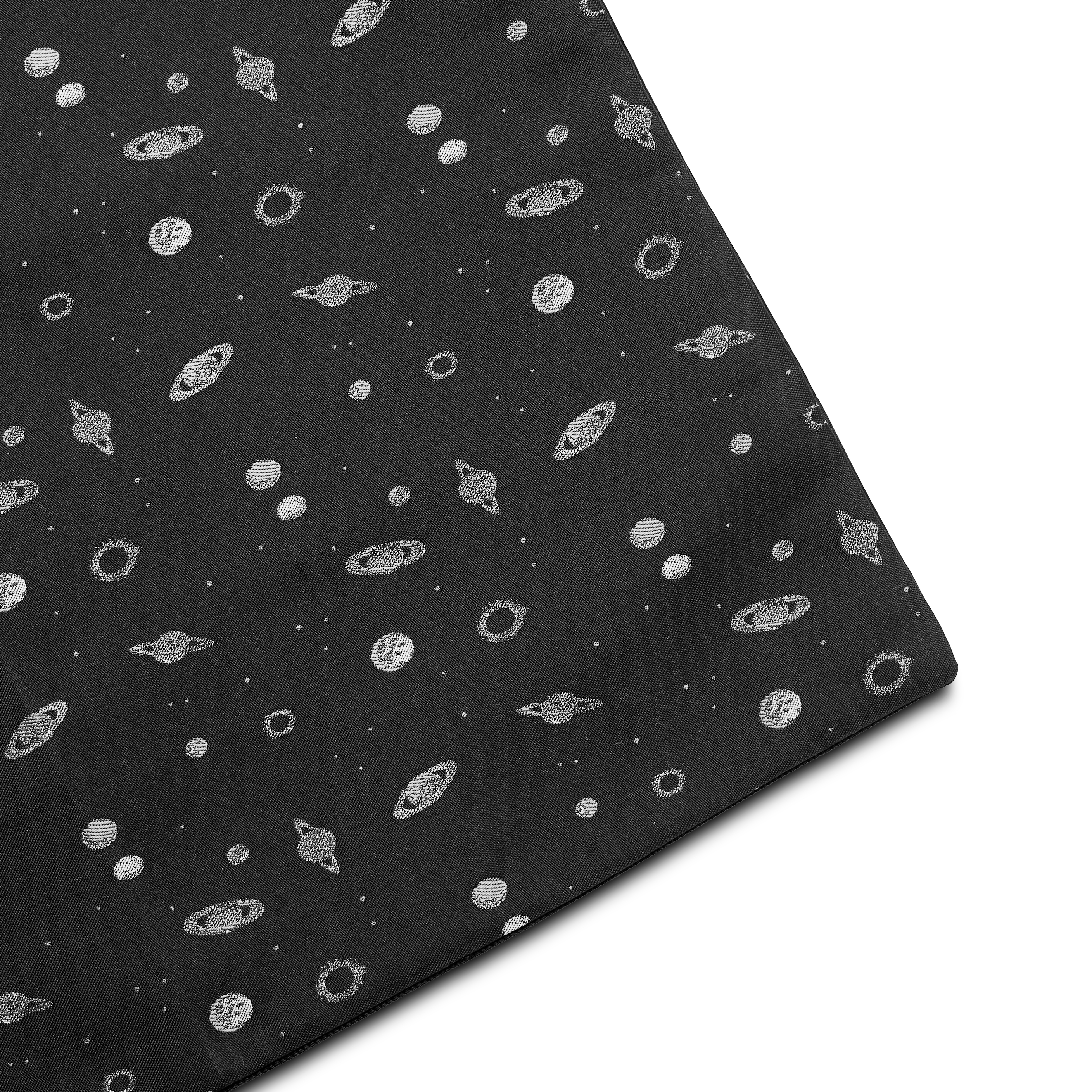 Czarna dwustronna poszetka w planety - 3