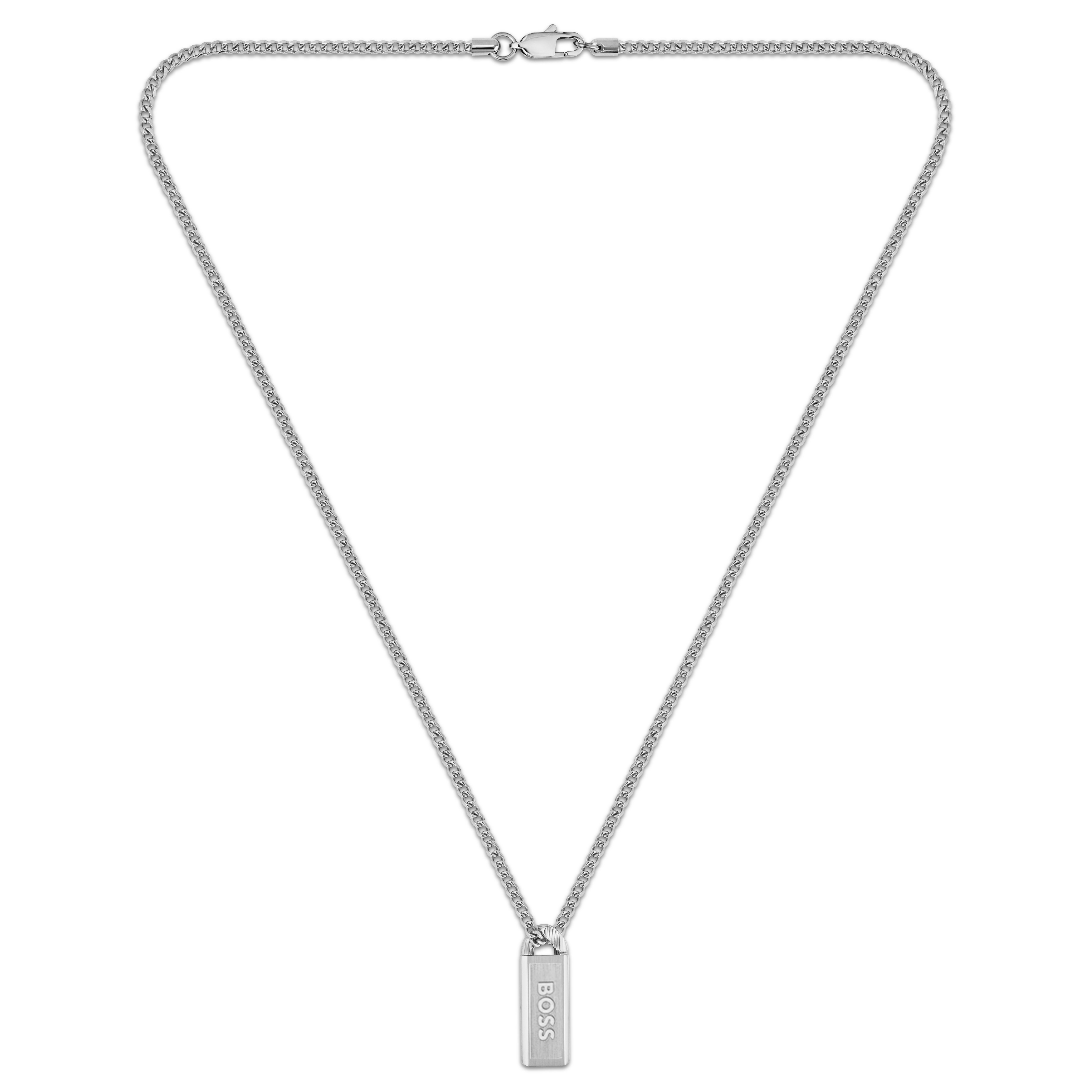Silver-tone BOSS Kassy Emblem Necklace - 2