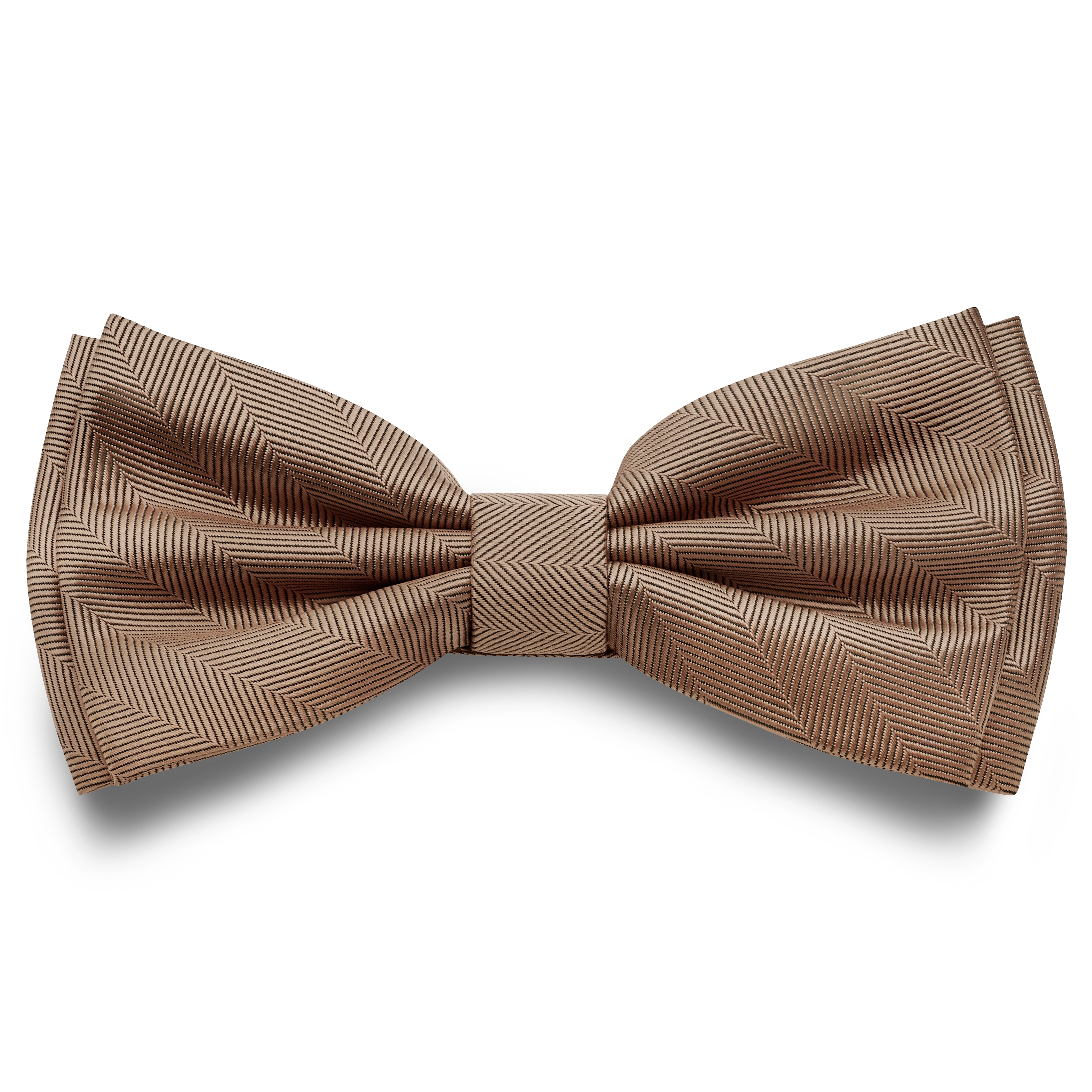 Tan Pre Tied Herringbone Bow Tie In stock Trendhim