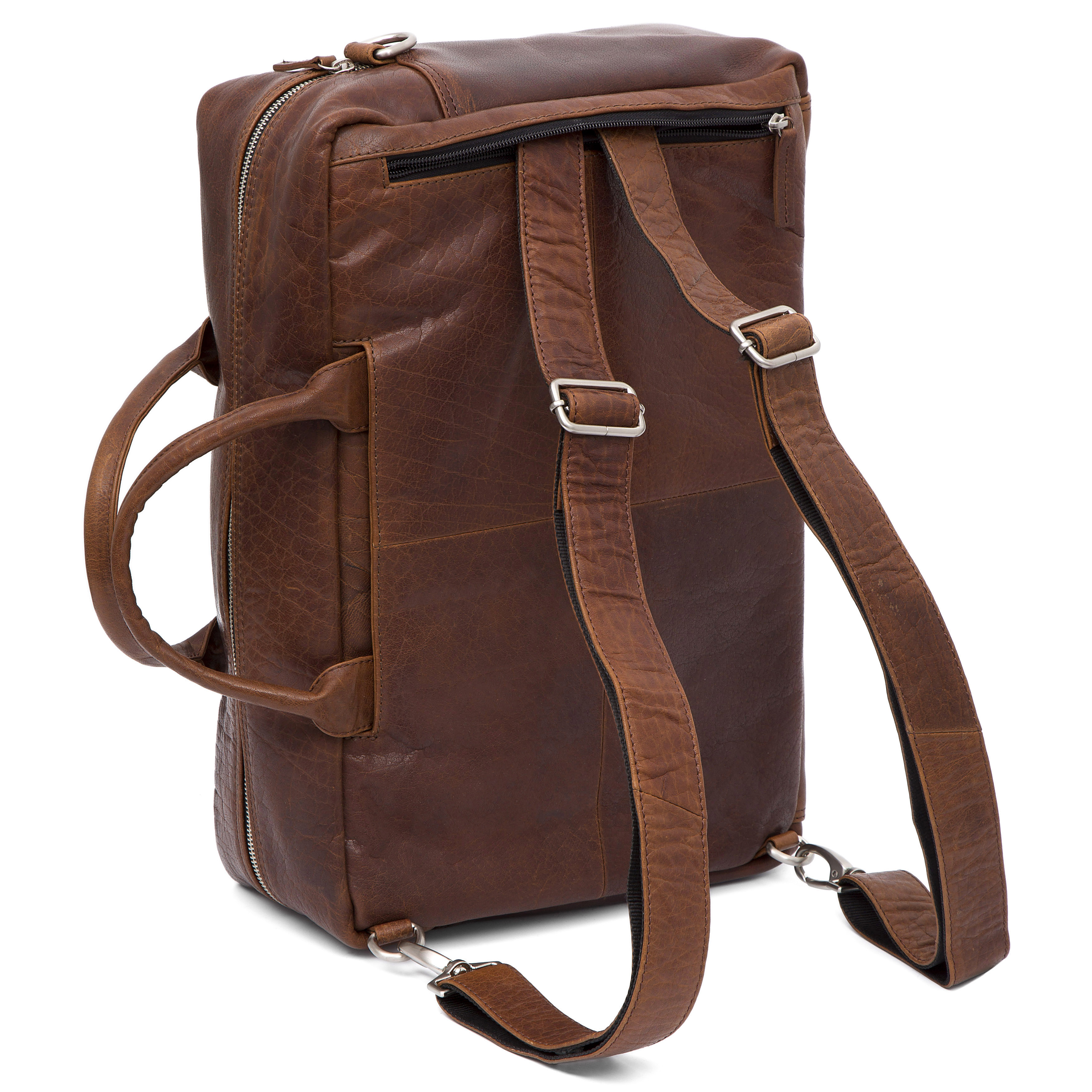 Bolsa de viaje de cuero canela Combi Montreal - 9