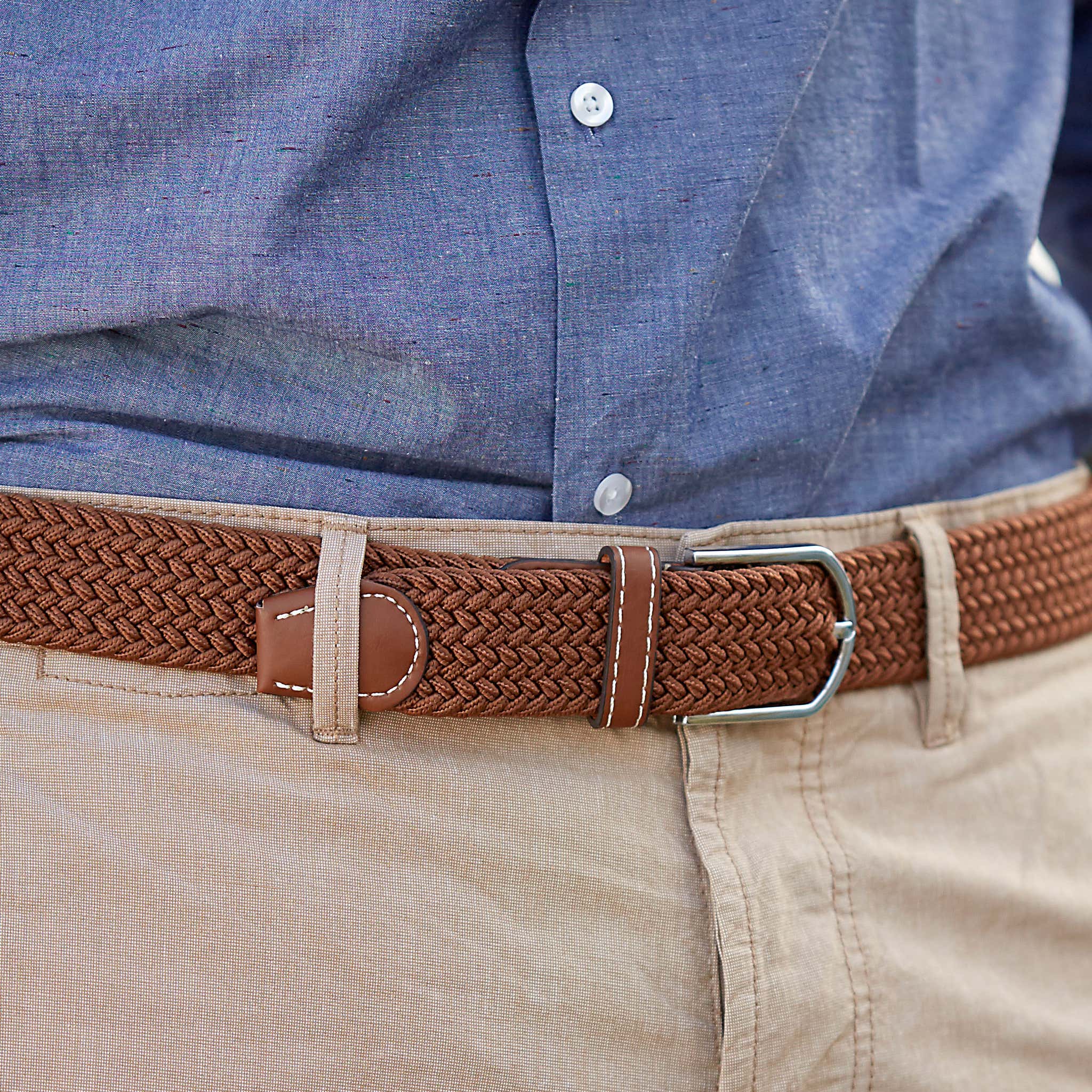 brown elastic belt