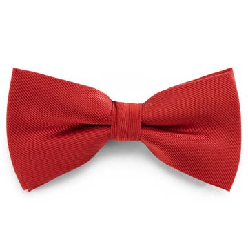 Nœud papillon rouge pré-noué en sergé de soie Nœud papillon rouge pré-noué en sergé de soie