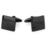 Square Black Striped Stainless Steel Cufflinks