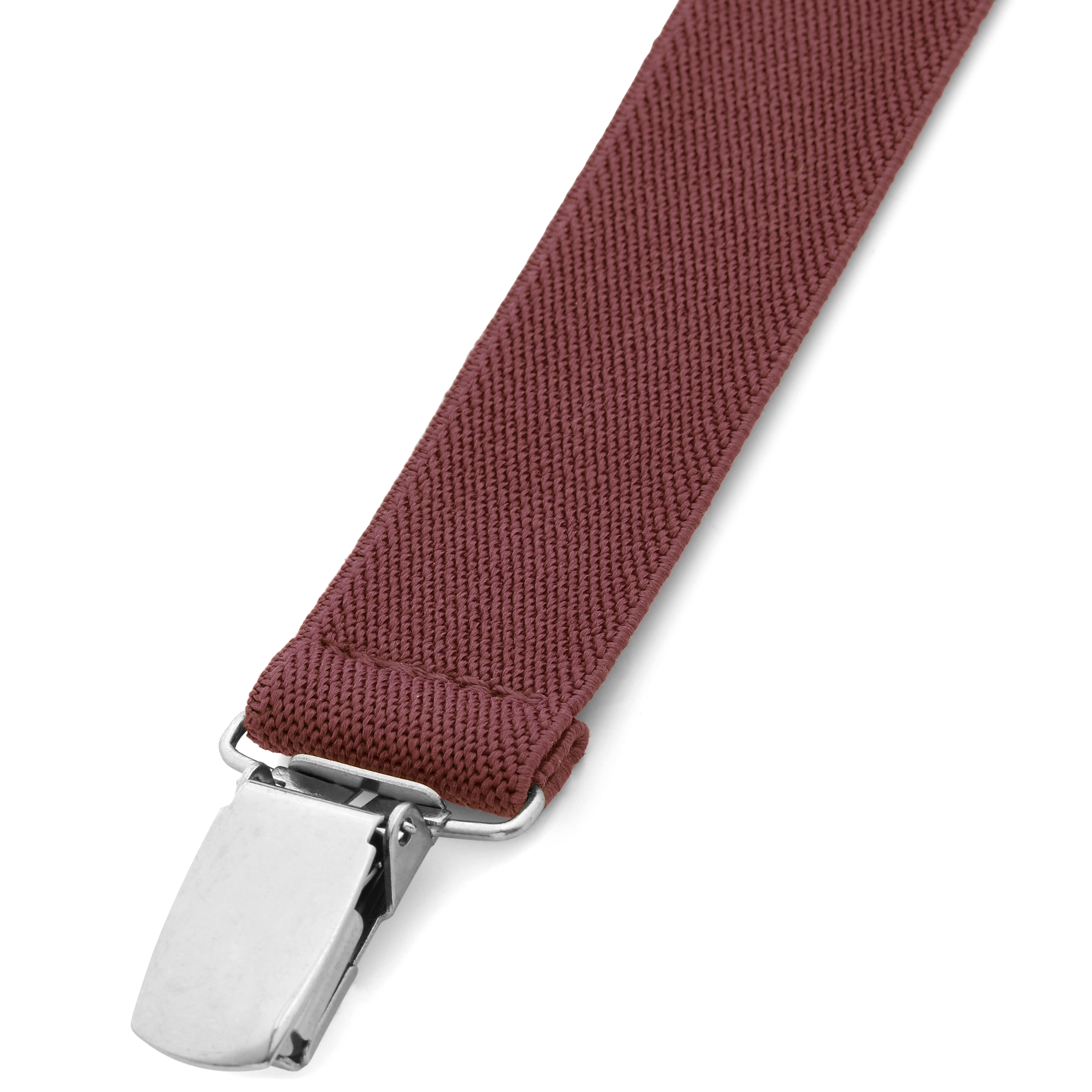 Burgundy Slim Clip-On Suspenders  - 3