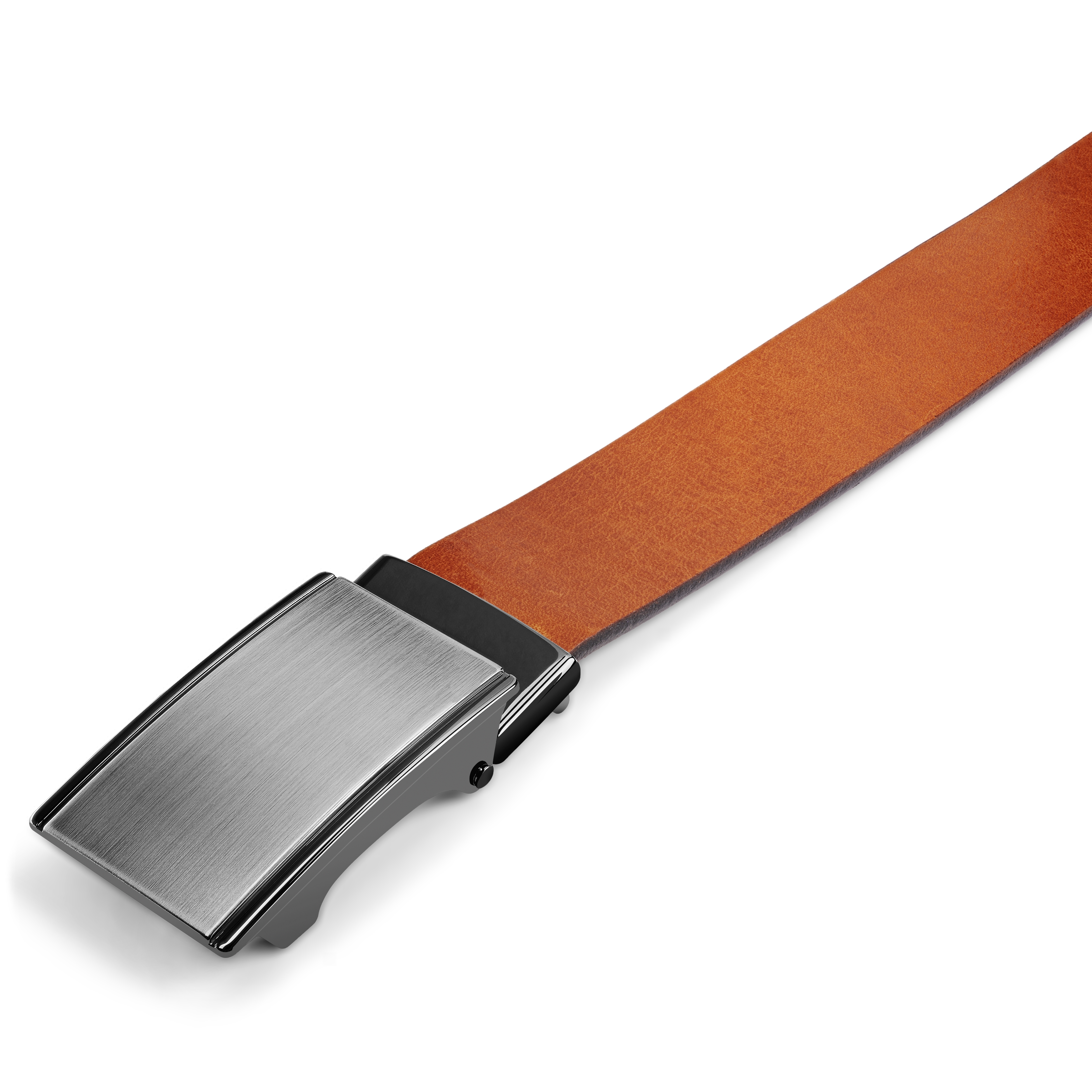 Tanned Full Grain Leather Auto Lock Belt with Solid Buckle