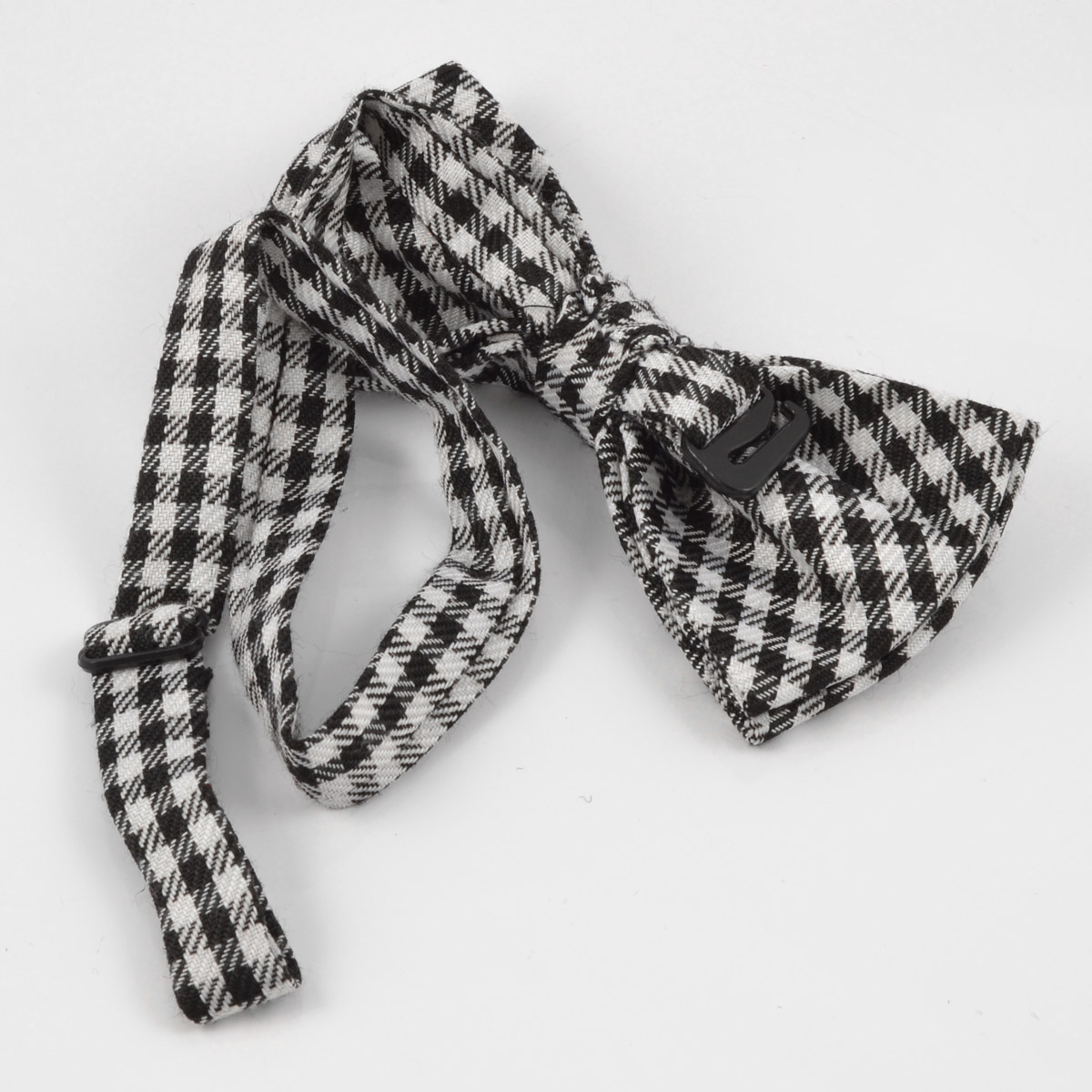 Schwarz/Weiß modern karierte Fliege - 2