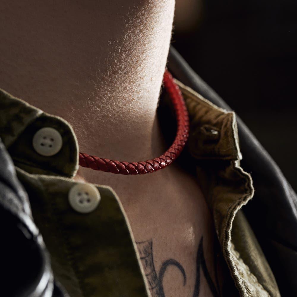 hover: Tenvis | 5 mm Red Leather Necklace hover: Tenvis | 5 mm Red Leather Necklace