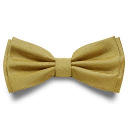 Mustard Yellow Pre-Tied Herringbone Bow Tie