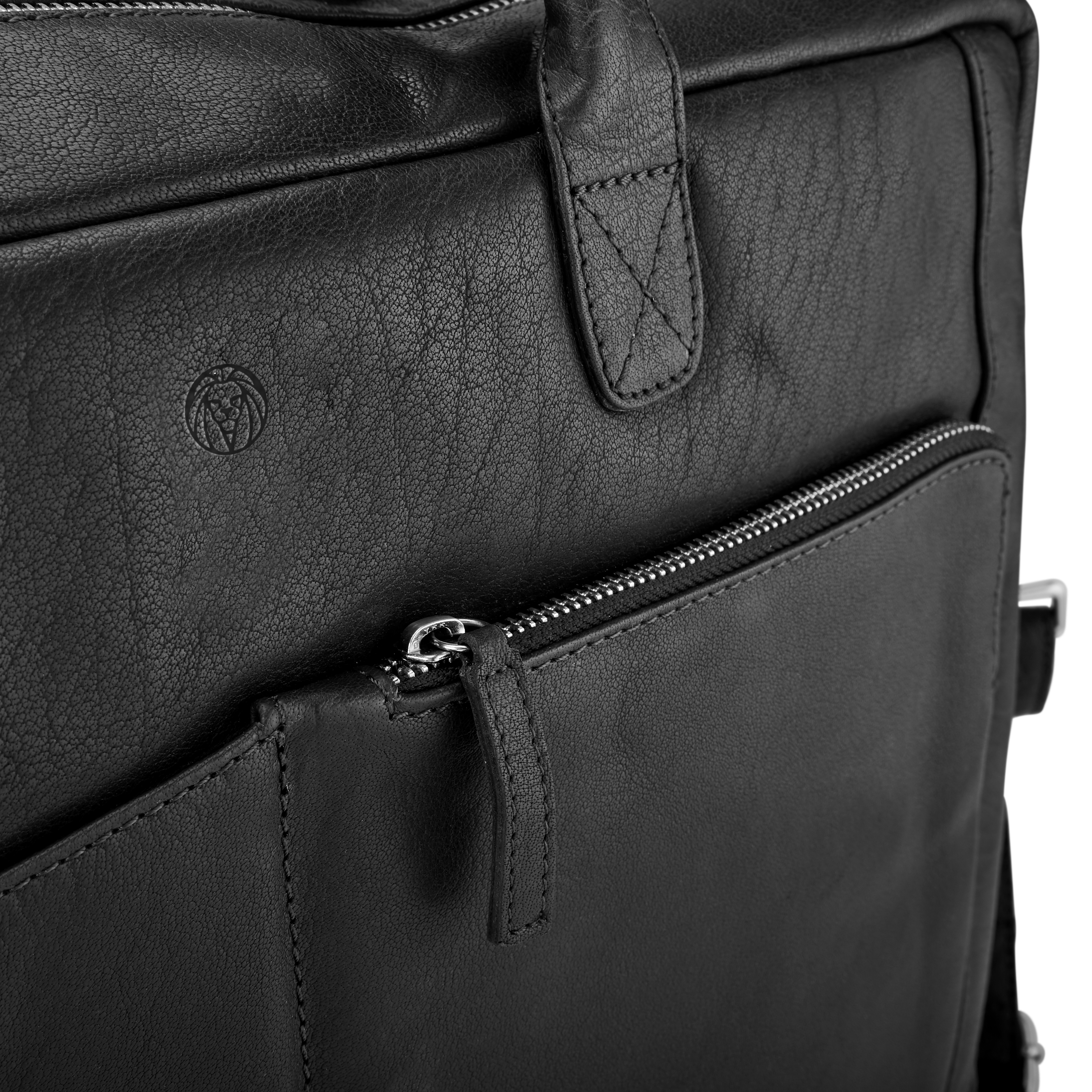Montreal Classic Black Leather Laptop Bag  - 11