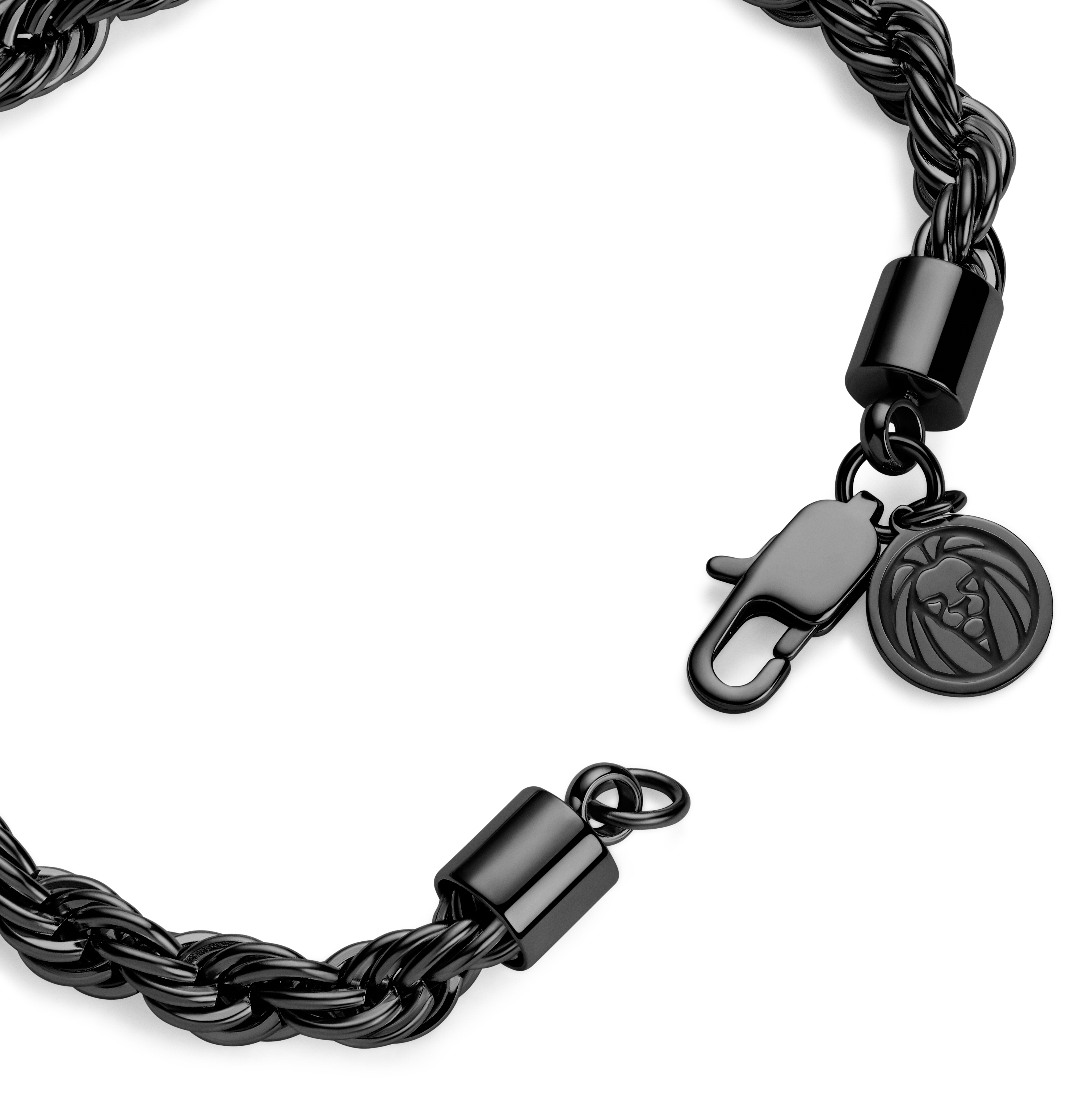 Essentials | 6 mm Gunmetal Black Rope Chain Bracelet - 3