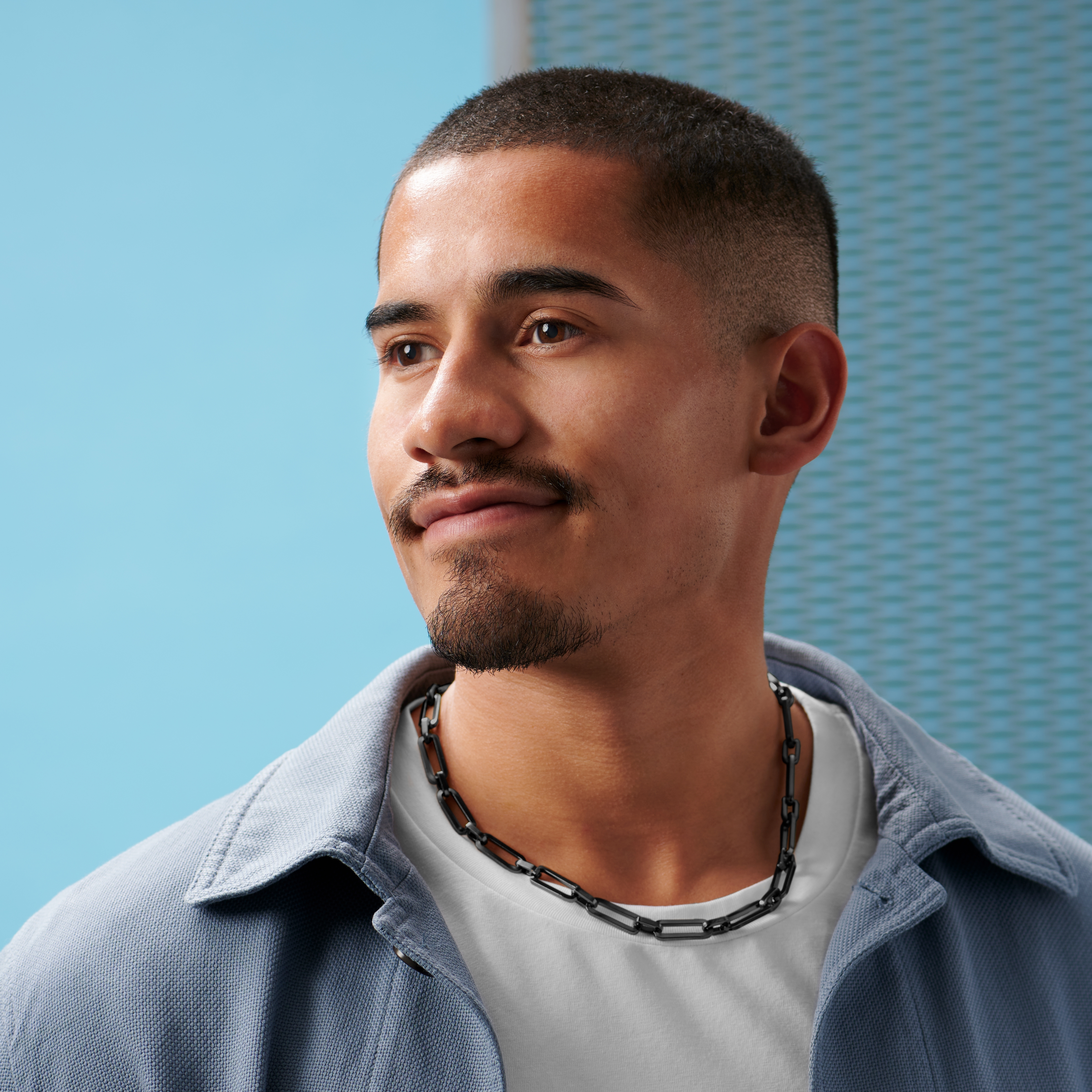 Collier chaîne en acier couleur gunmetal Connor Amager  - 5