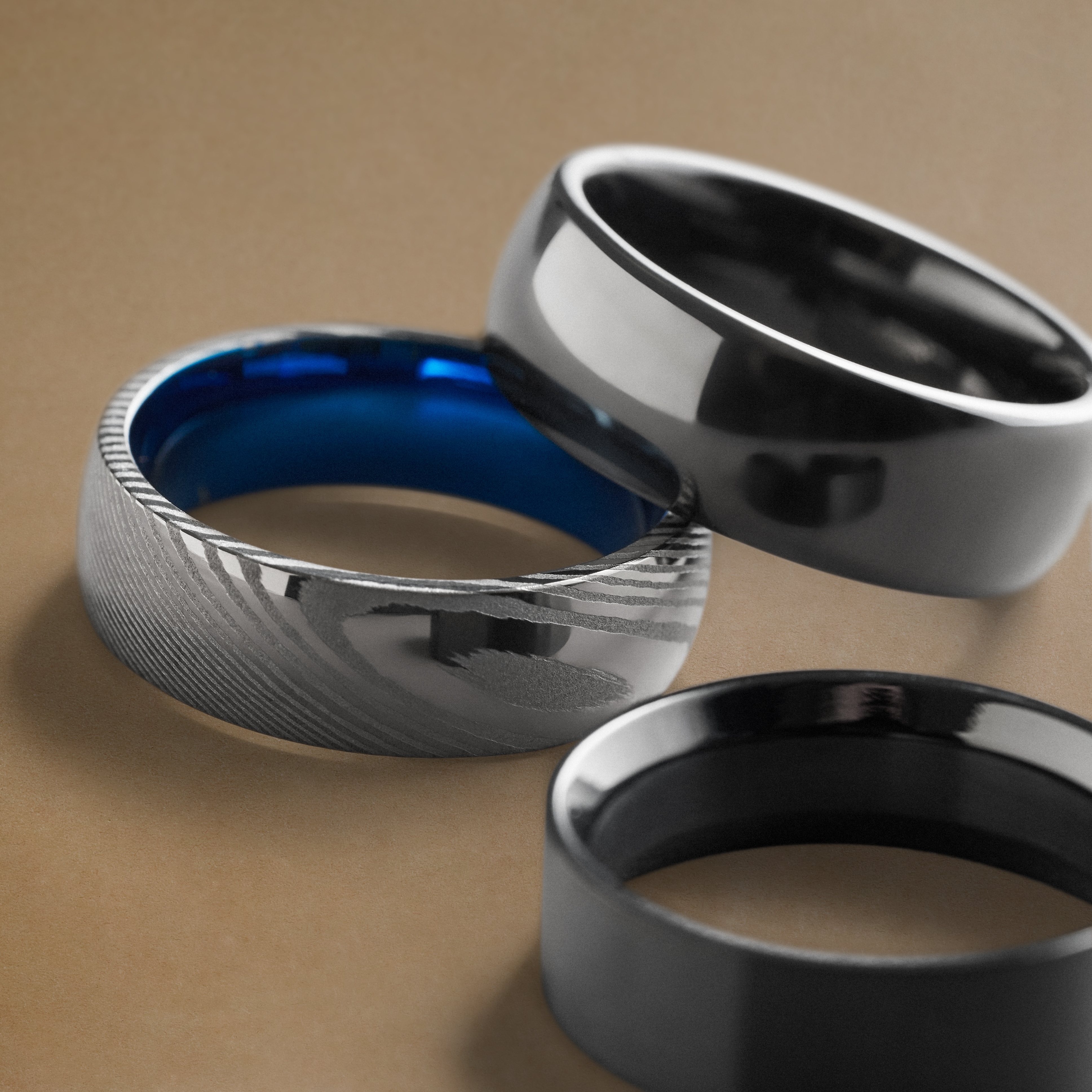 Caja de regalo de anillos premium - 67 mm | Acero negro y cerámica - 4