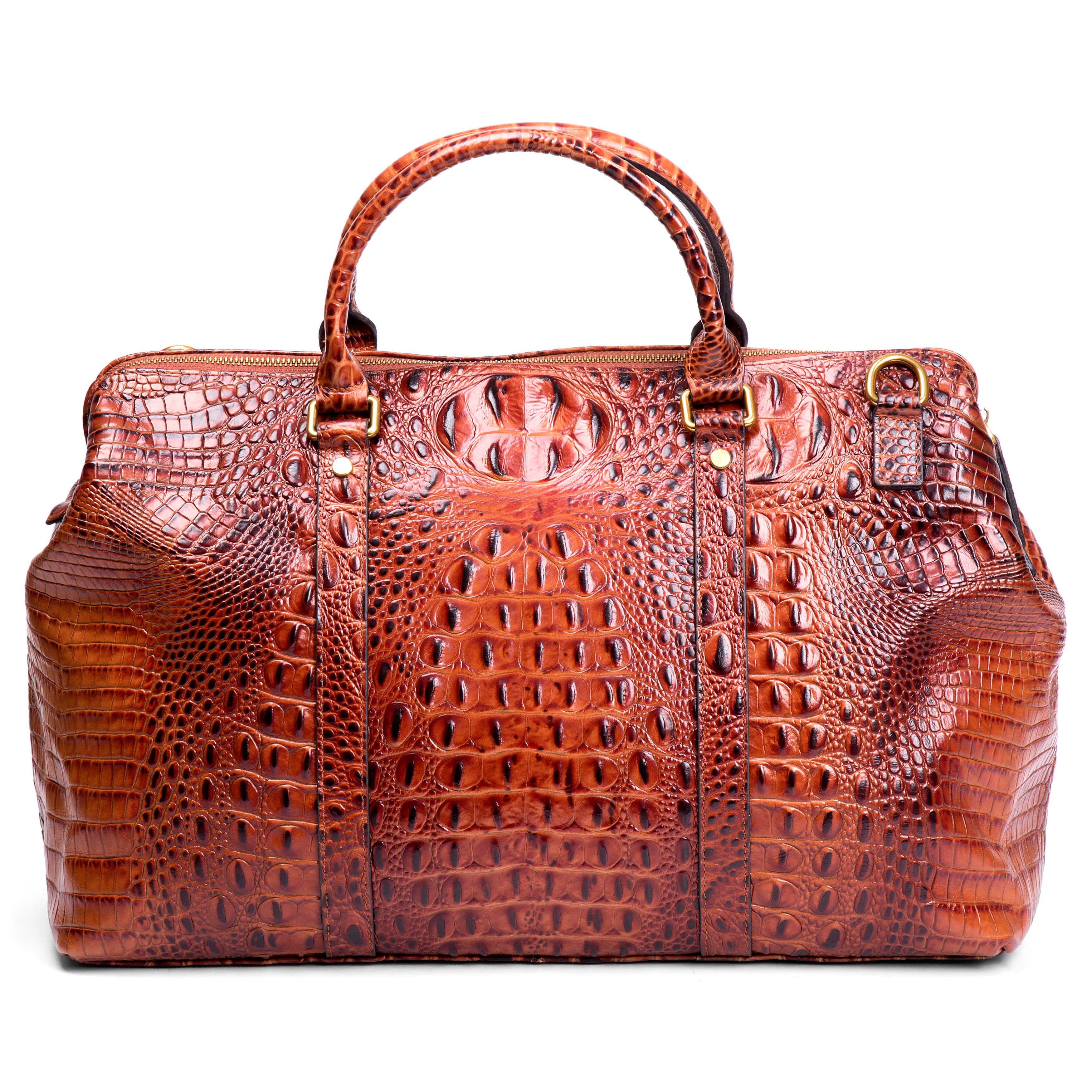 Leren Reistas met Alligatormotief - 5