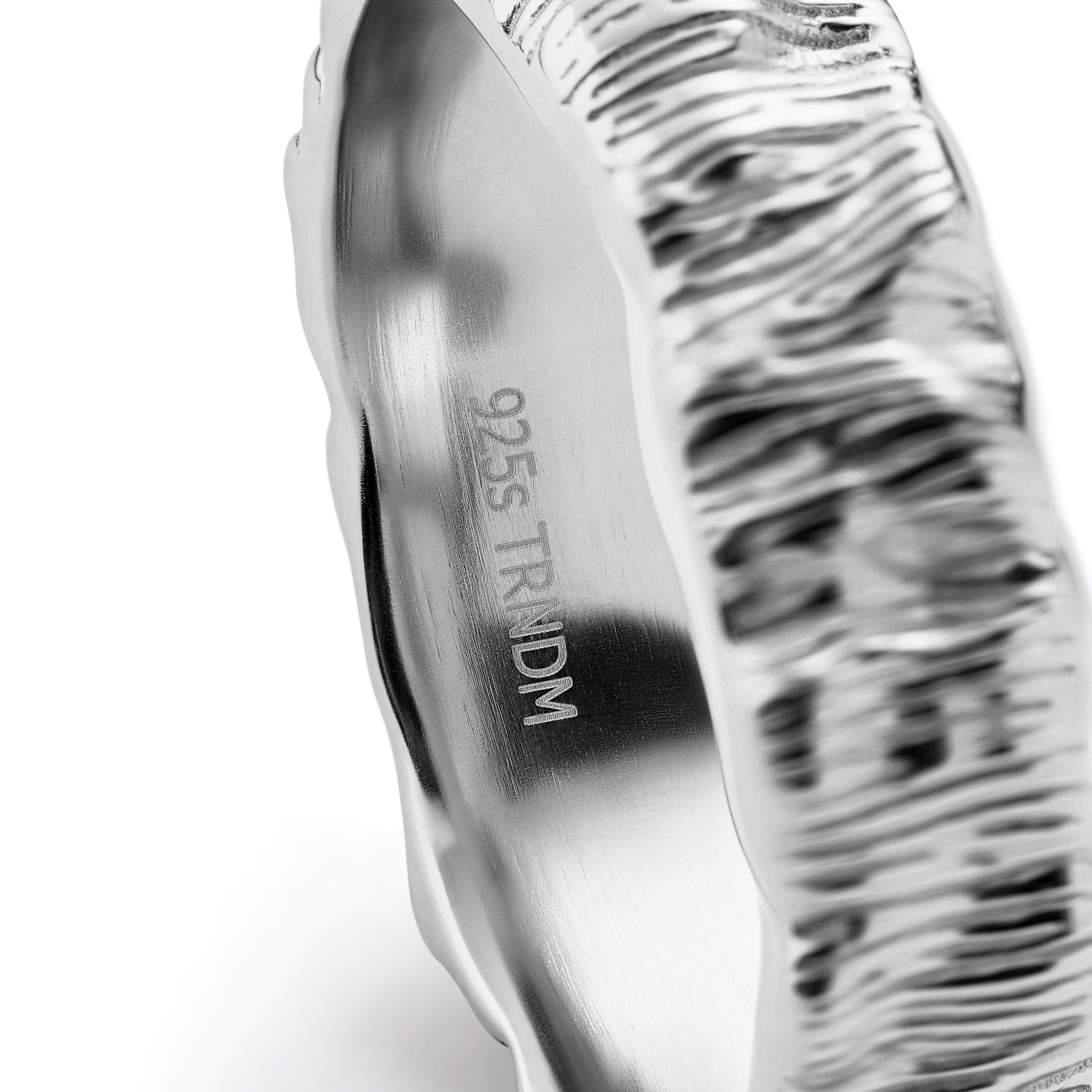 Rustic | 925 Sterling Silber rustikaler schlichter Ring - 11