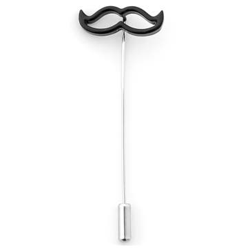 Moustache Black Lapel Pin