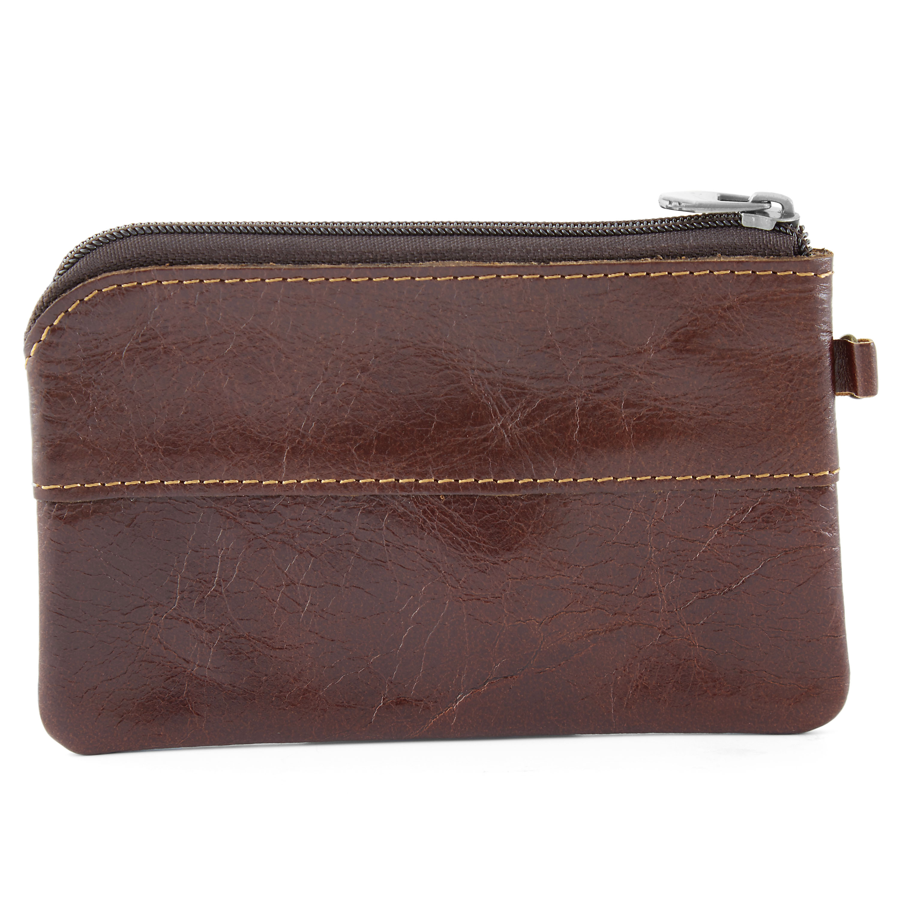 Braune Mini Leder Geldbörse - 4