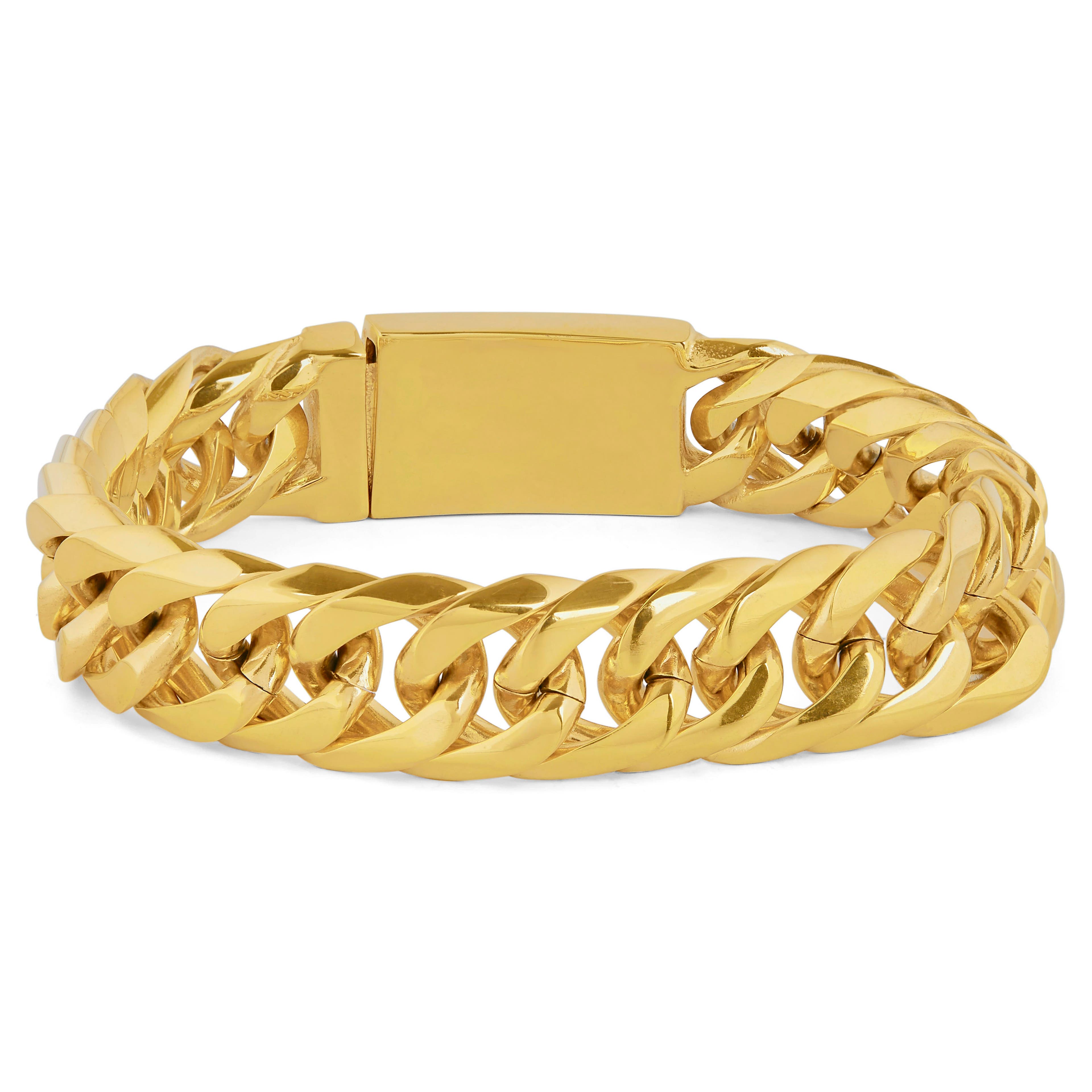 Chunky Gold-Tone Stainless Steel Curb Chain Bracelet