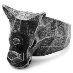 Mack | Dark gray & Black Stainless Steel Rhino Ring